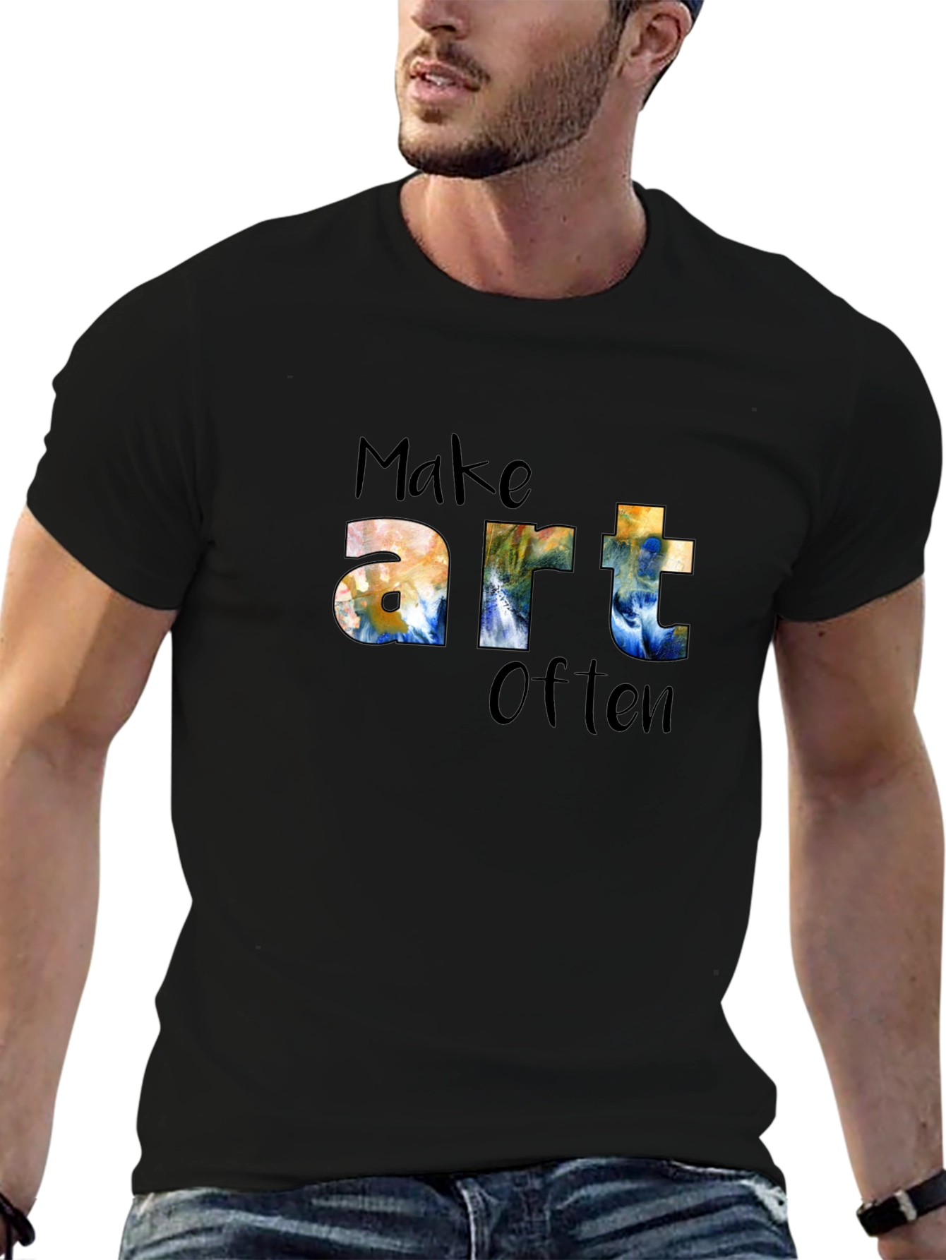 Make Art Often Black T-Shirt