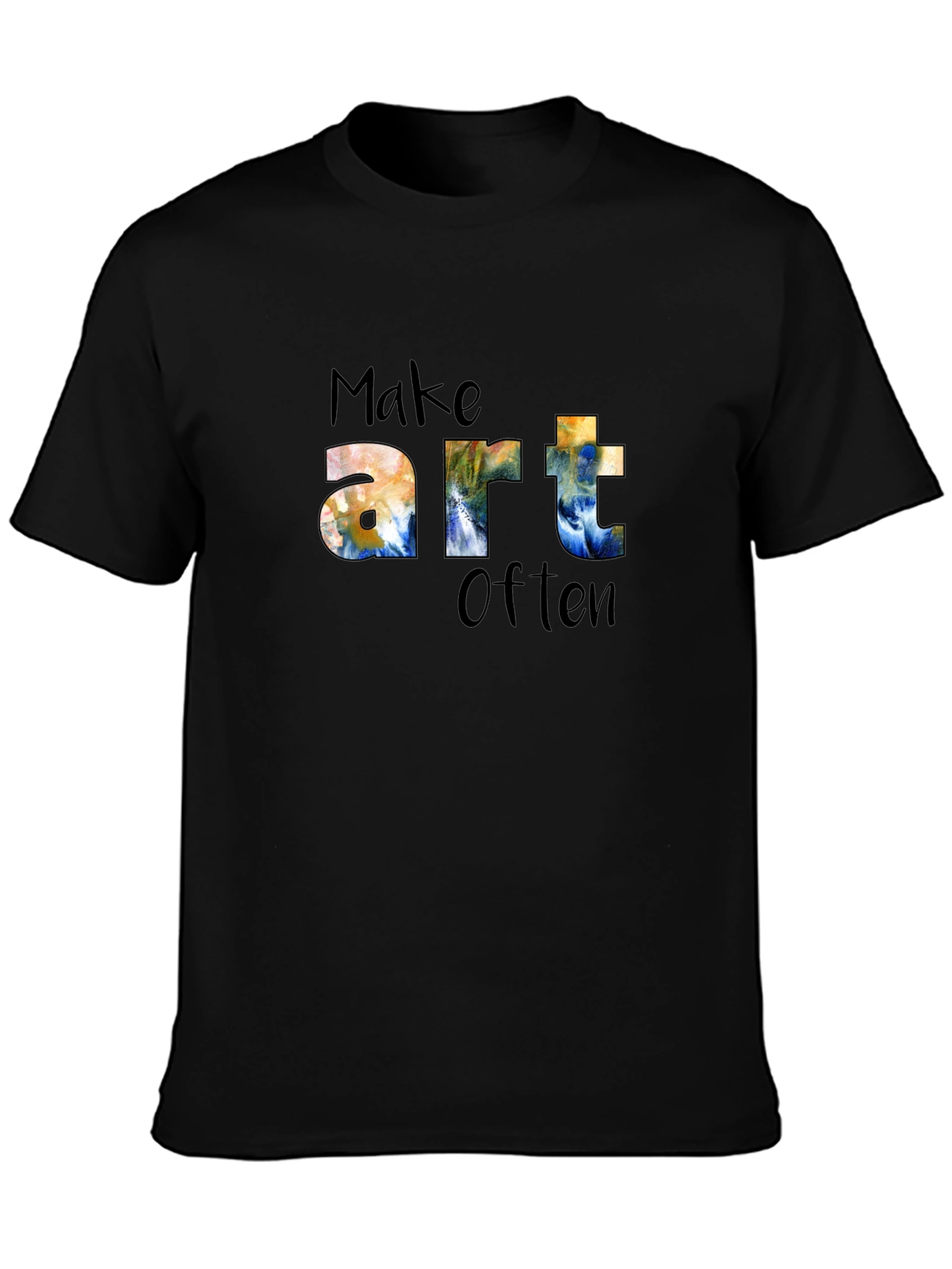 Make Art Often Black T-Shirt