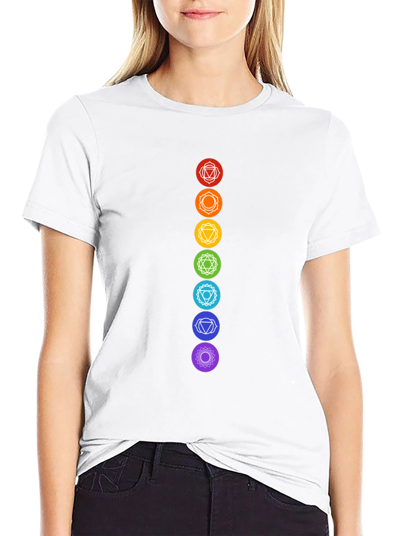 Chakra Symbols Graphic Black T-Shirt