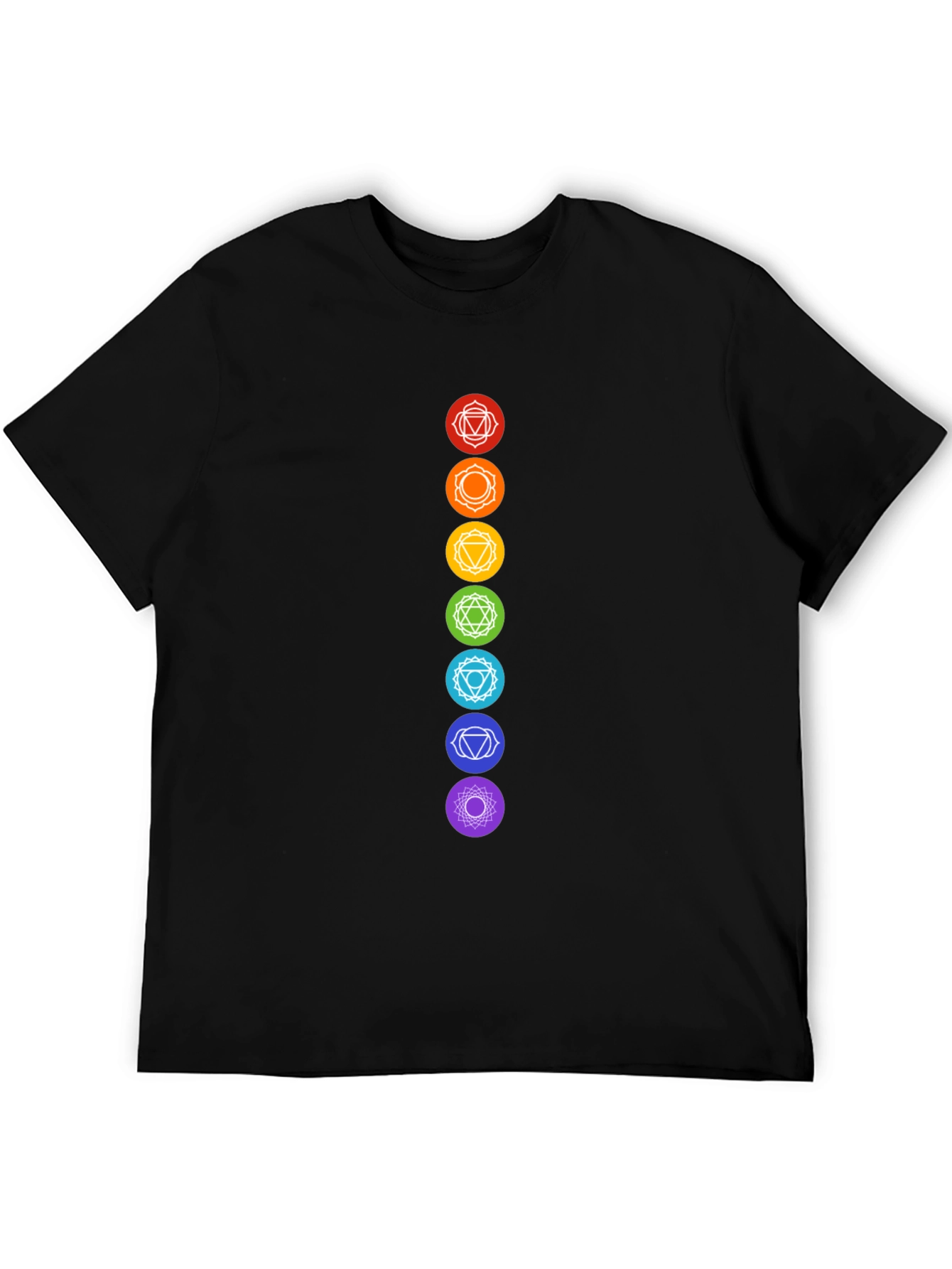 Chakra Symbols Graphic Black T-Shirt