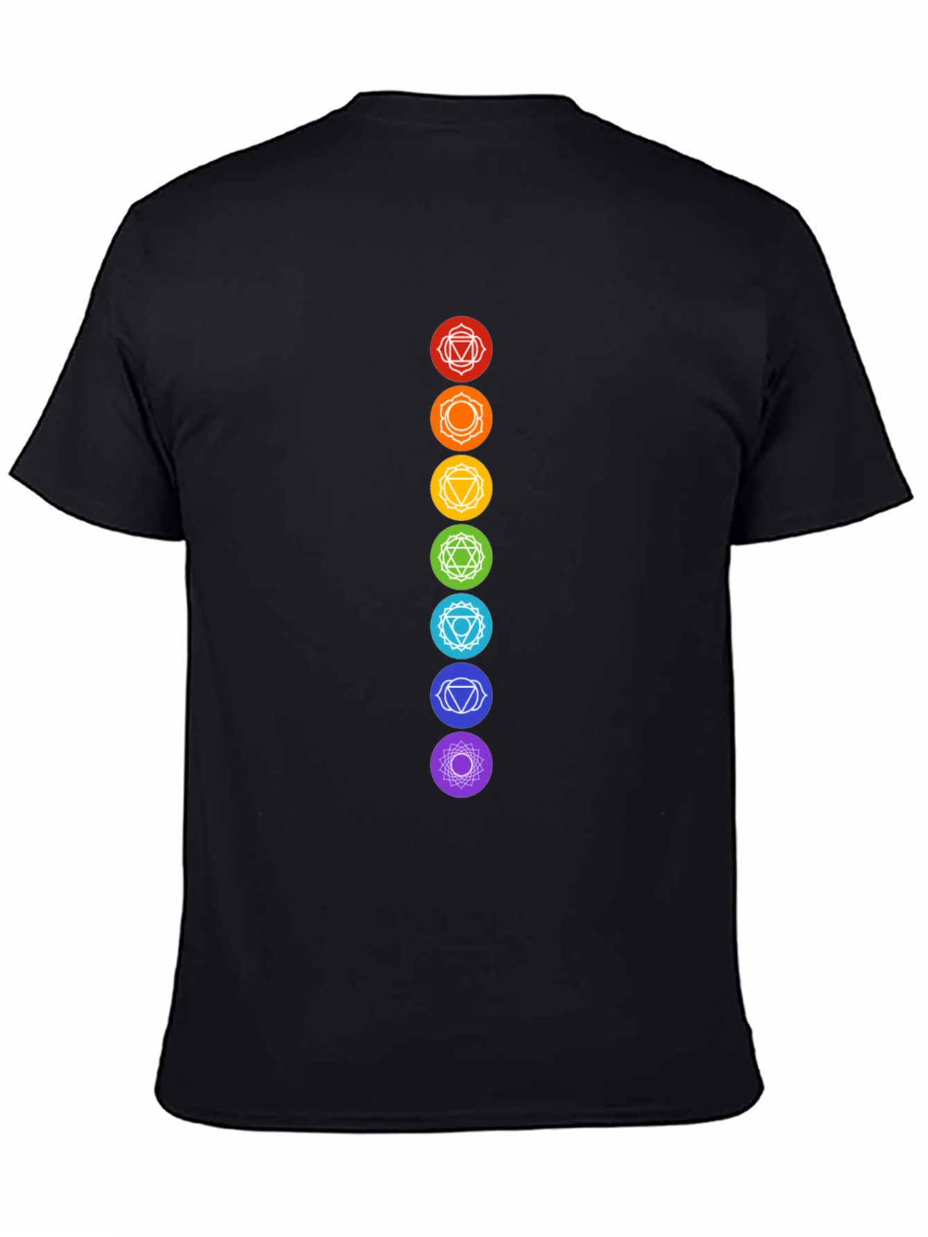 Chakra Symbols Graphic Black T-Shirt