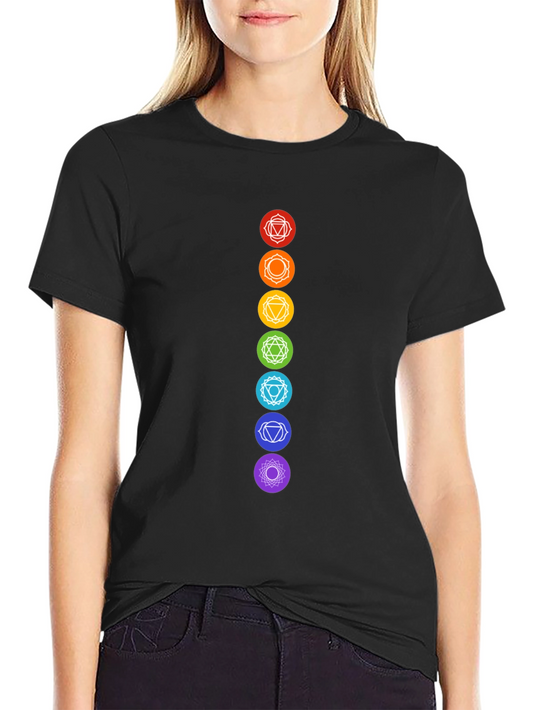 Chakra Symbols Graphic Black T-Shirt