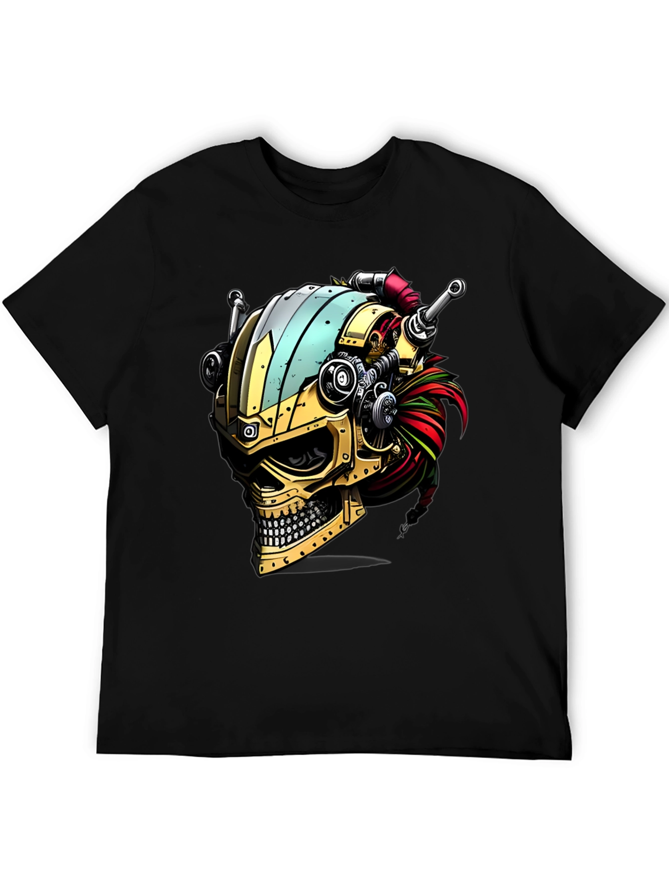 Steampunk Skull T-Shirt - Gearhead Viking Style
