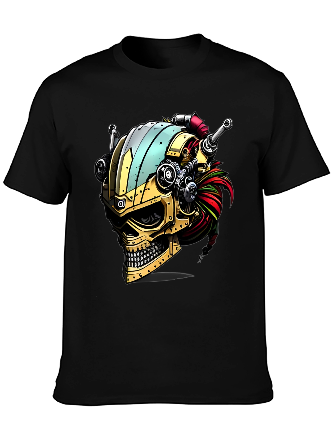 Steampunk Skull T-Shirt - Gearhead Viking Style