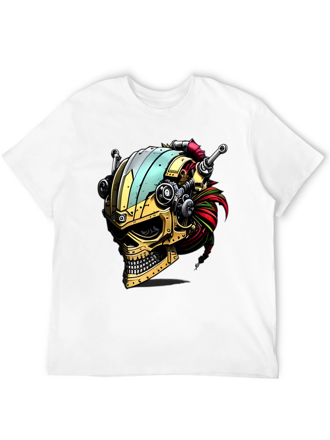 Steampunk Skull T-Shirt - Gearhead Viking Style