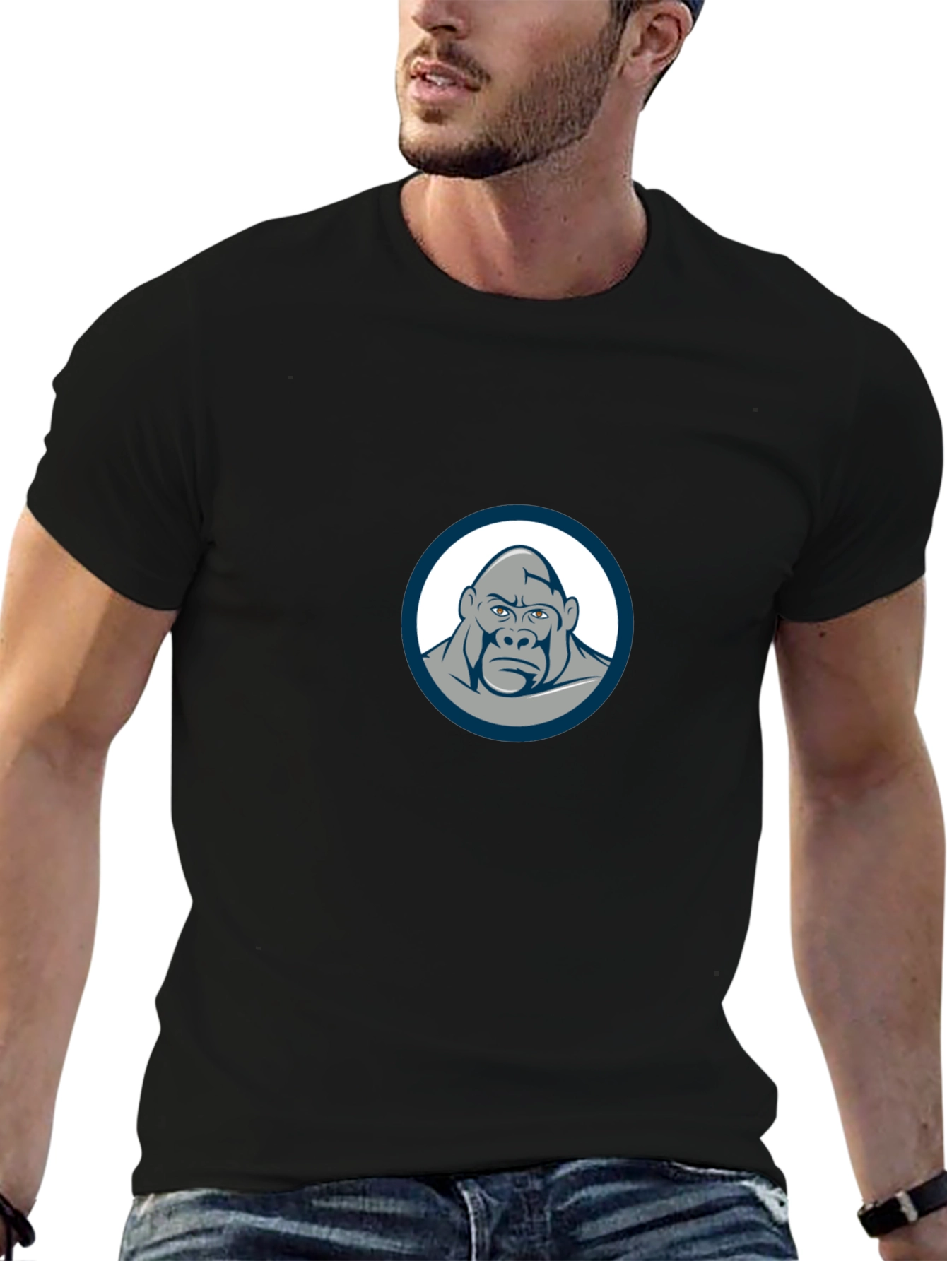 Cool Gorilla Graphic Tee - Black Cotton T-Shirt