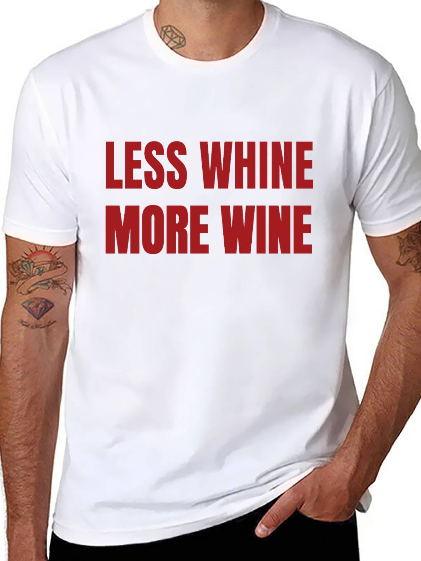 Less Whine More Wine Graphic T-Shirt
