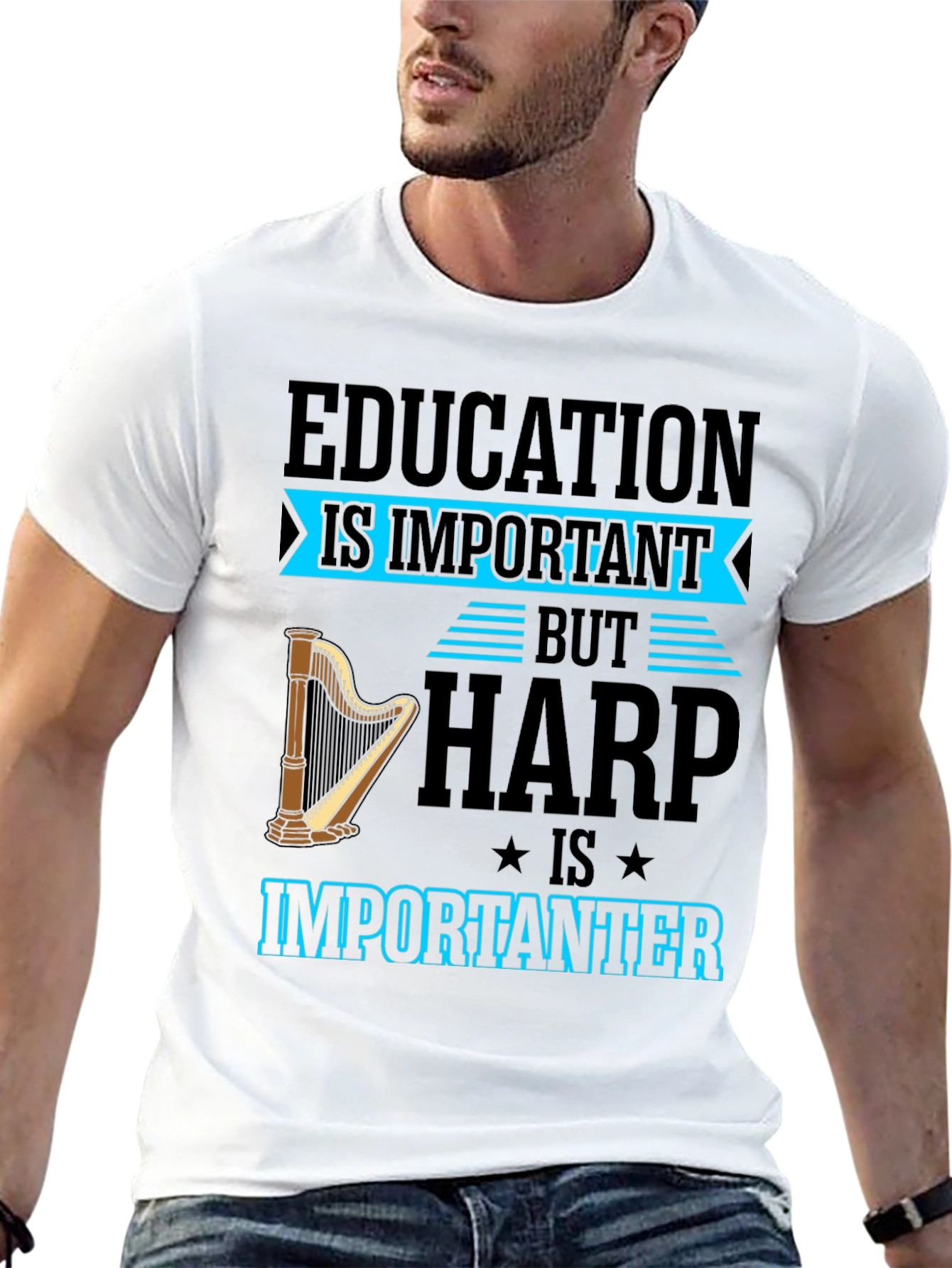 Harp Is Importanter T-Shirt - Music Lover Tee