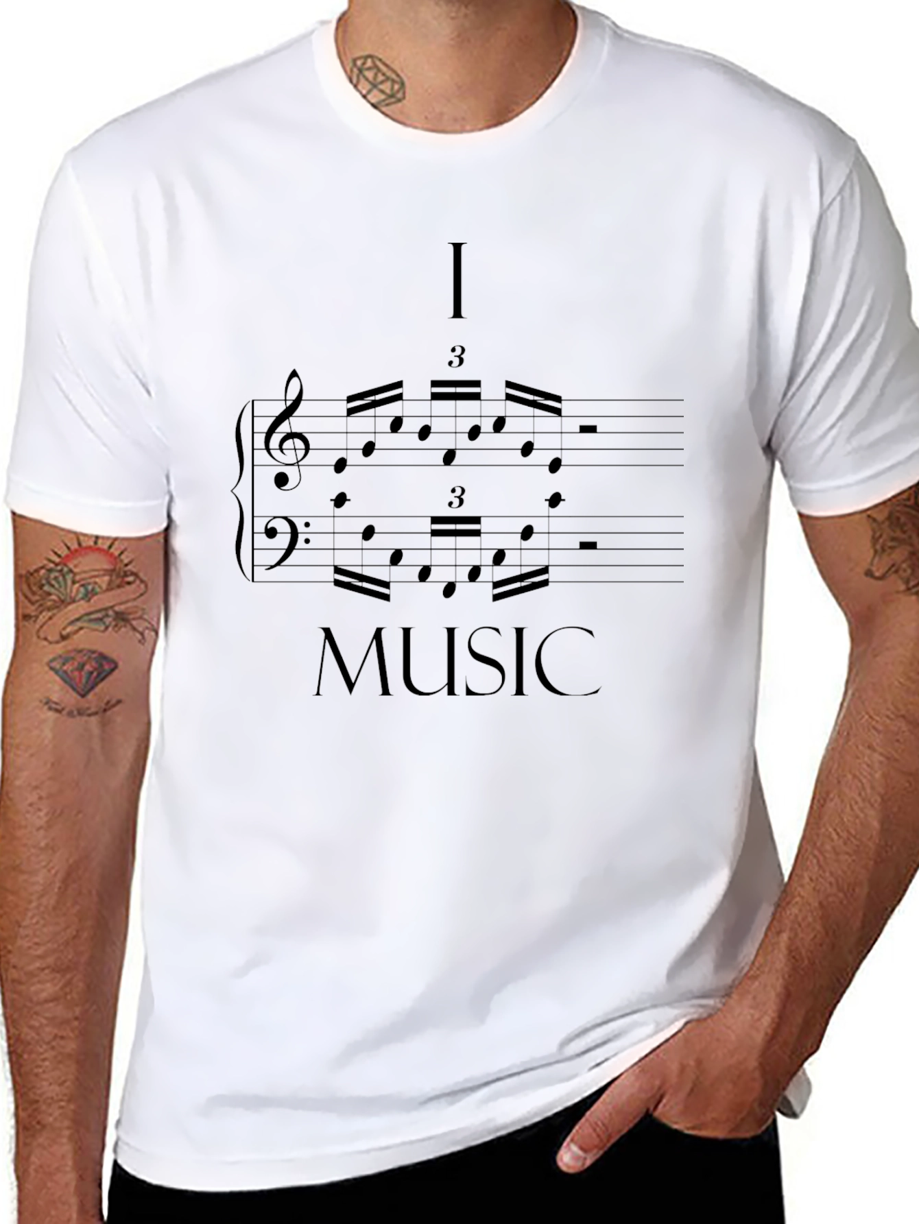 I Love Music Black Graphic Tee