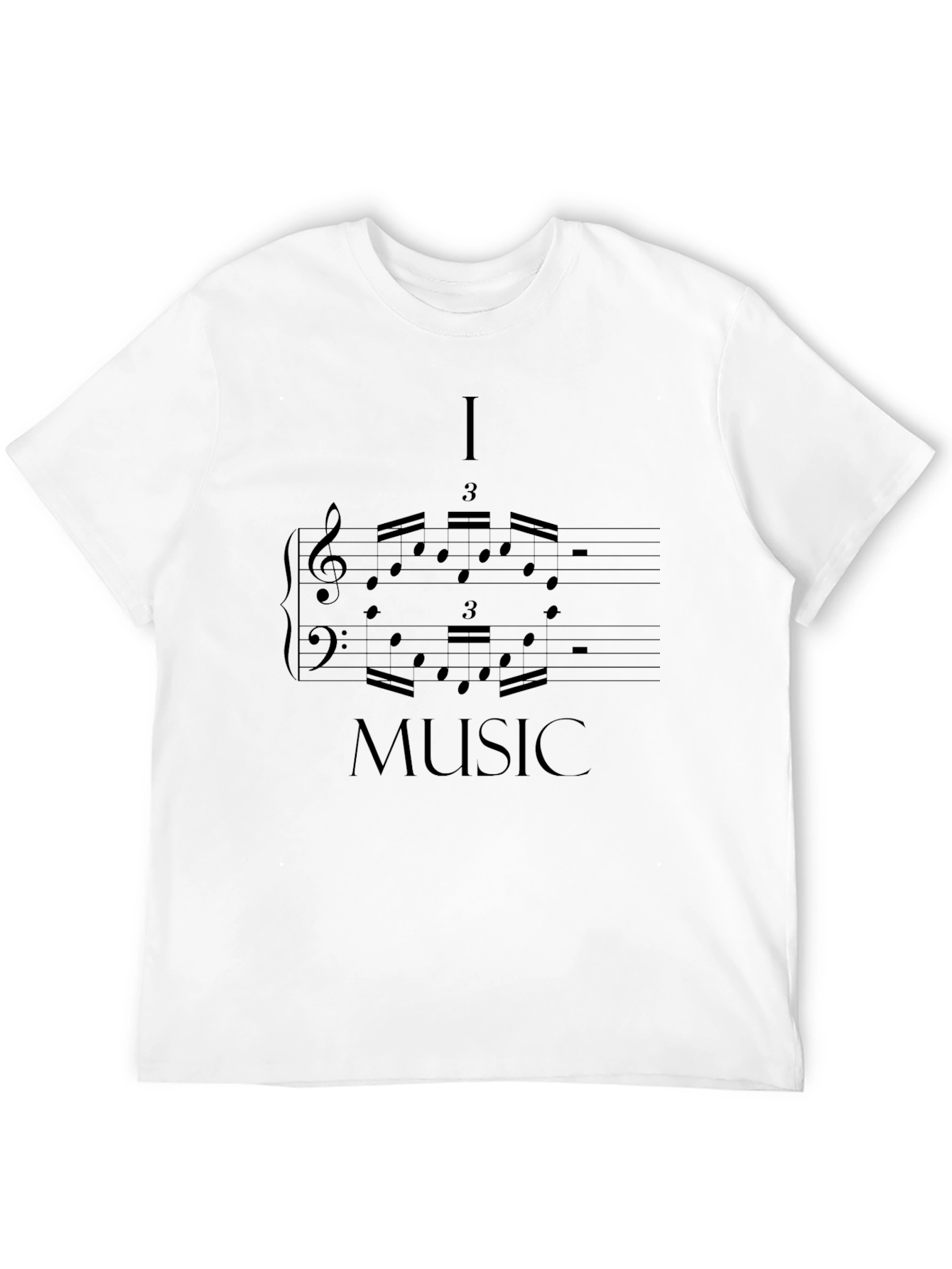 I Love Music Black Graphic Tee