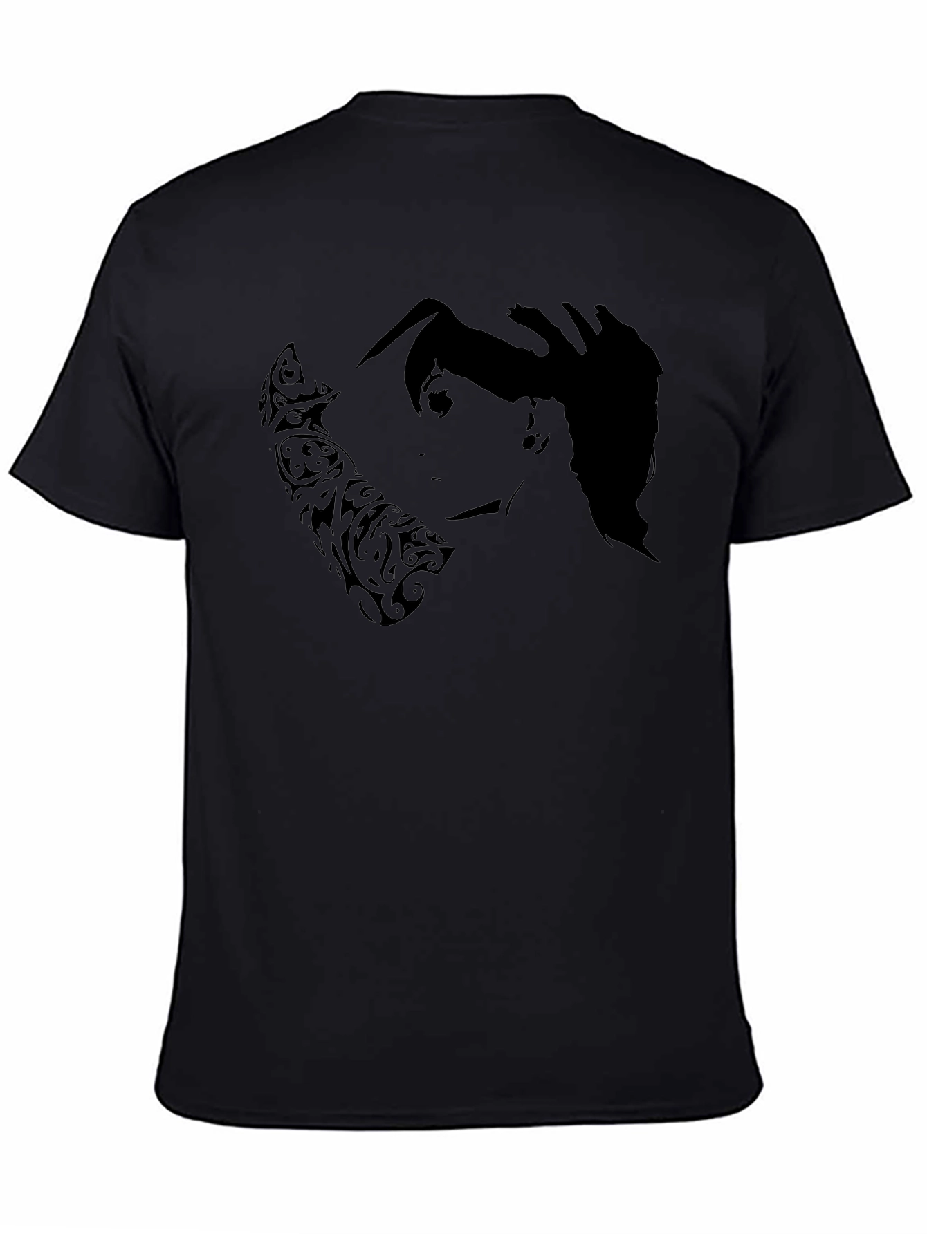 Edgy Silhouette Graphic Black T-Shirt