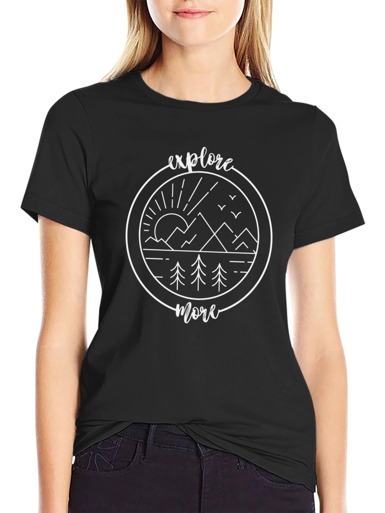 Explore More Graphic Tee - Black