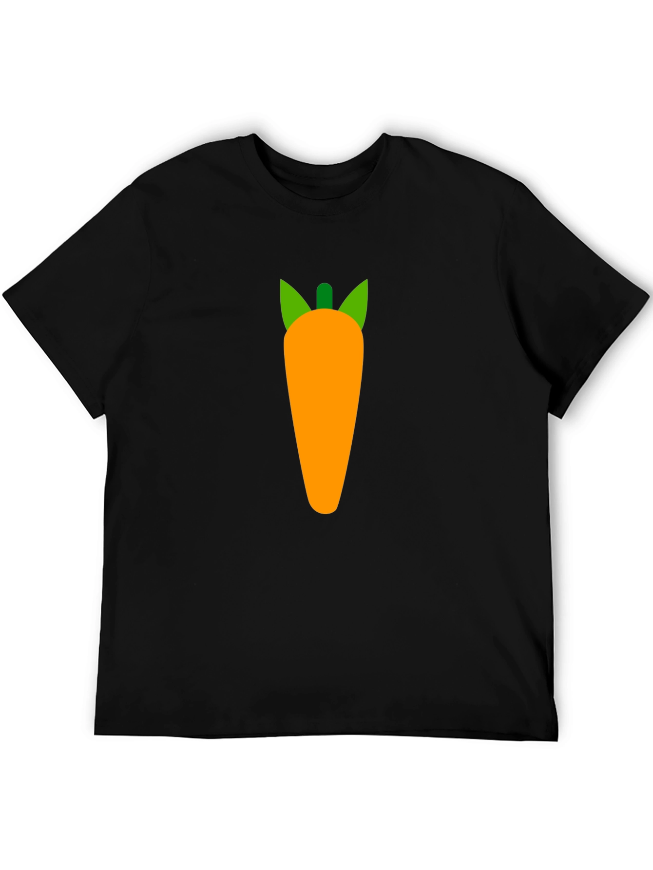 Carrot Graphic Tee - Black Cotton Casual Shirt
