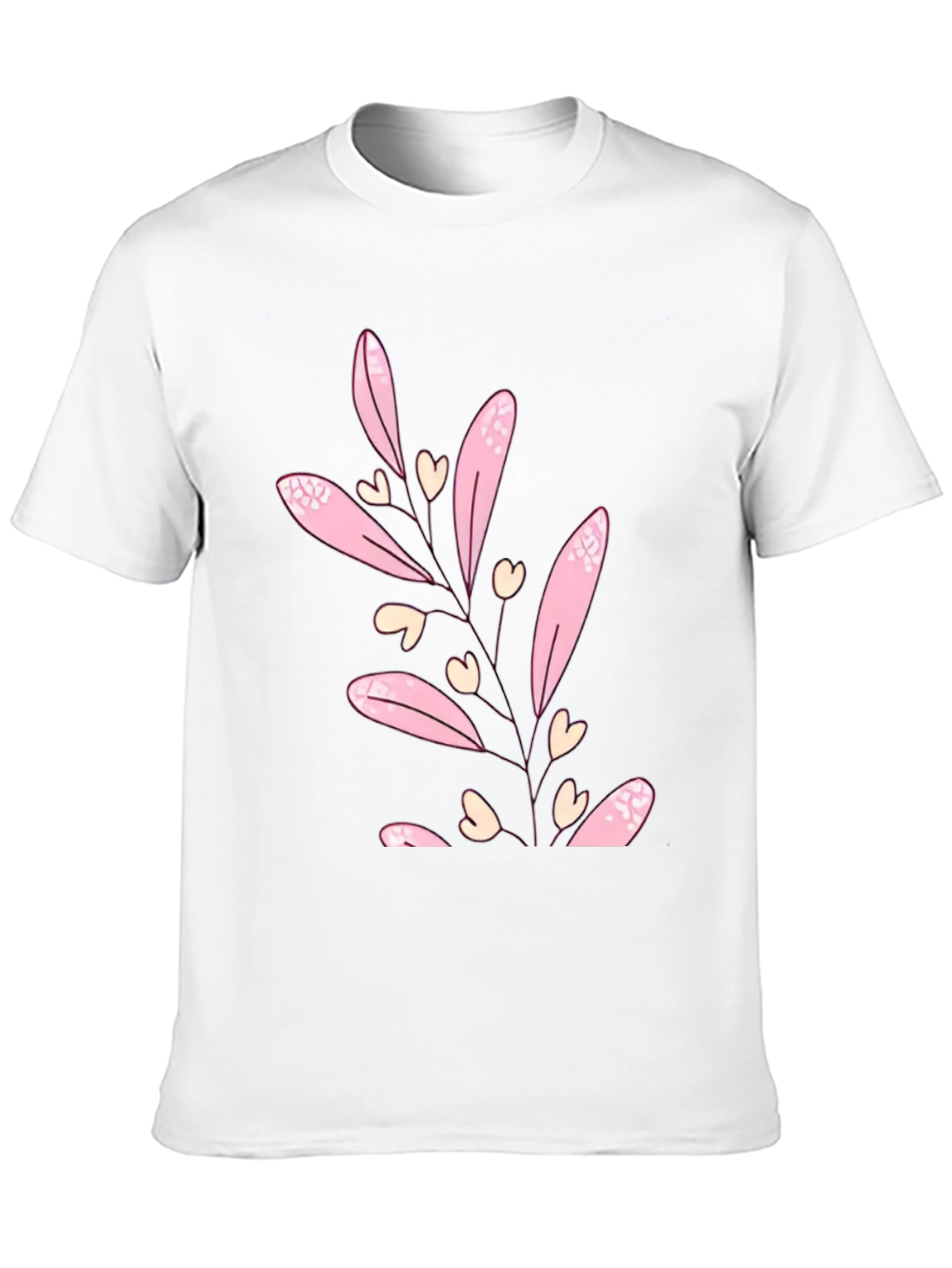Floral Heart Tee - Black Casual T-Shirt