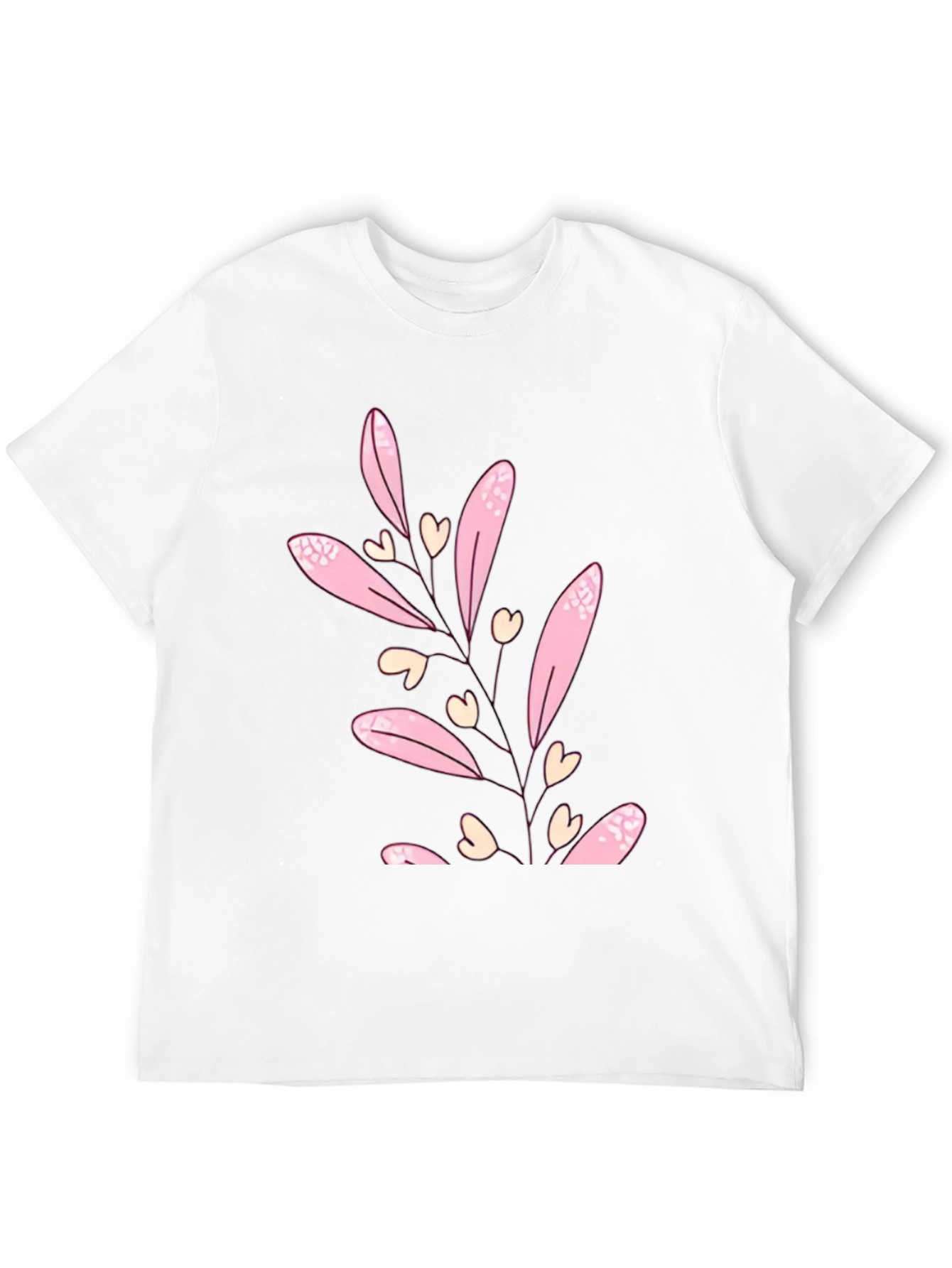 Floral Heart Tee - Black Casual T-Shirt