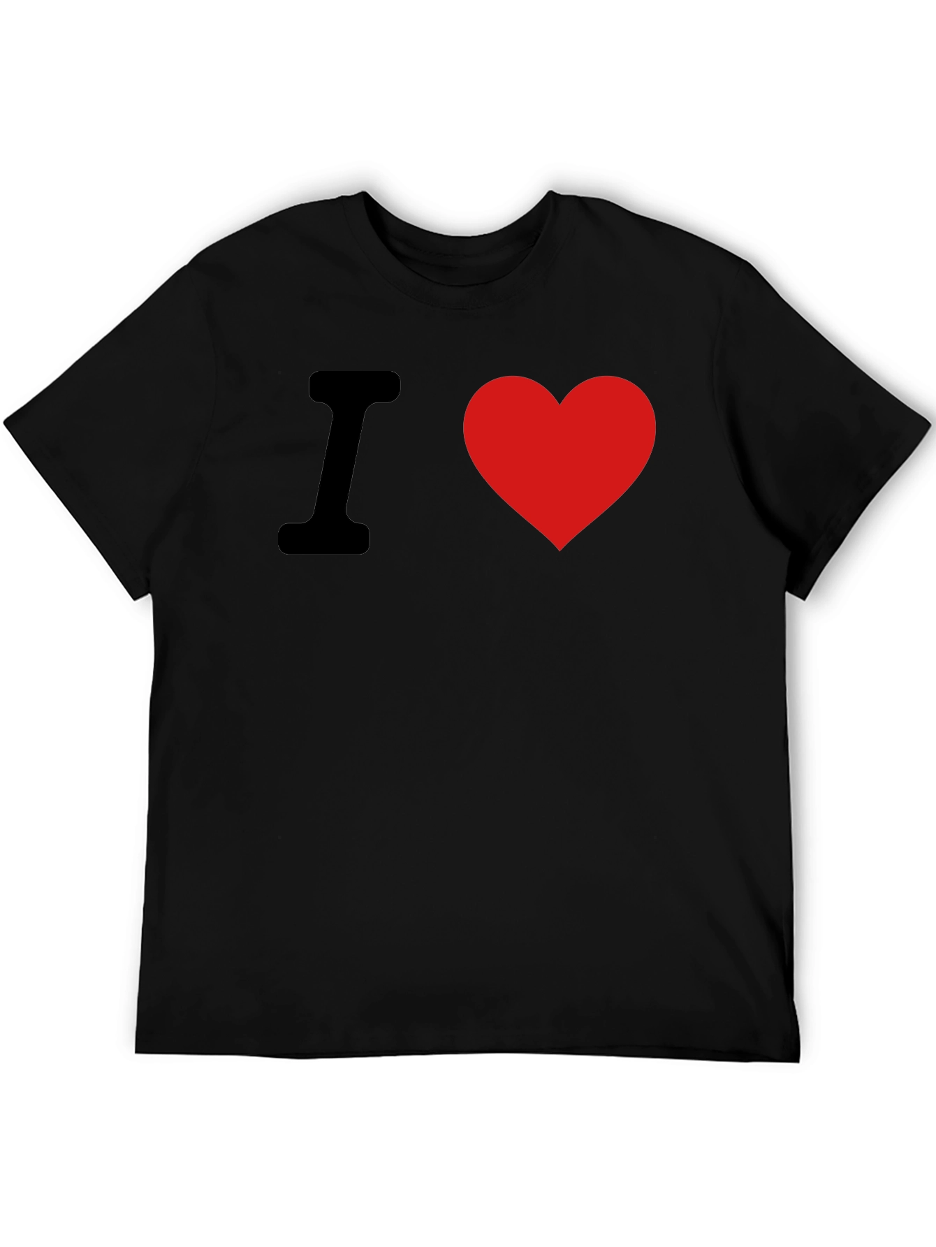 I Love Heart Graphic Tee - Soft Black T-Shirt