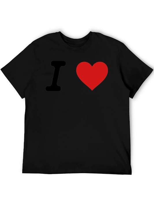 I Love Heart Graphic Tee - Soft Black T-Shirt