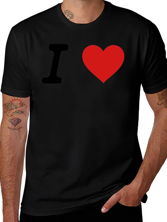 I Love Heart Graphic Tee - Soft Black T-Shirt