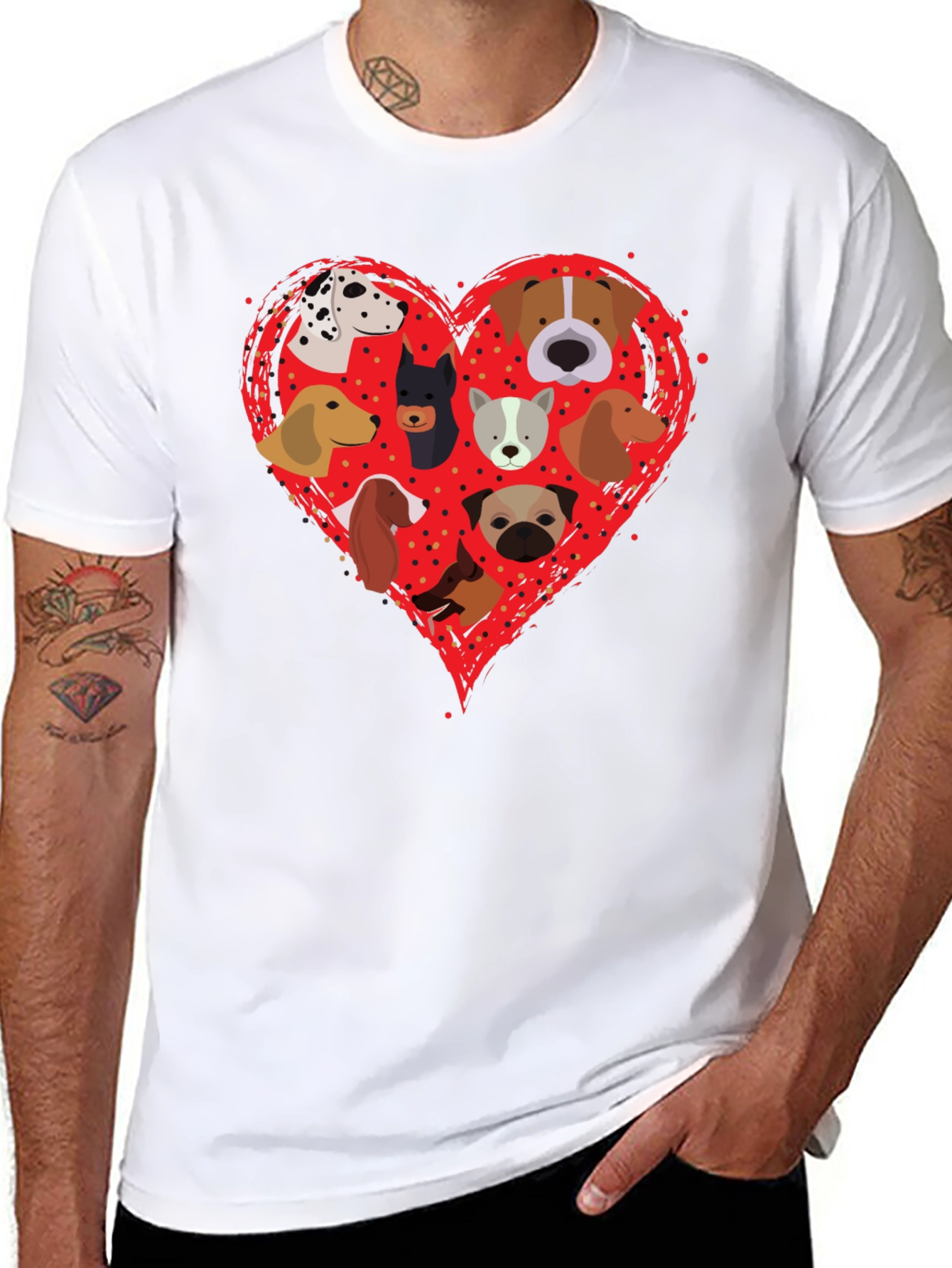 Dog Breed Heart Graphic T-Shirt