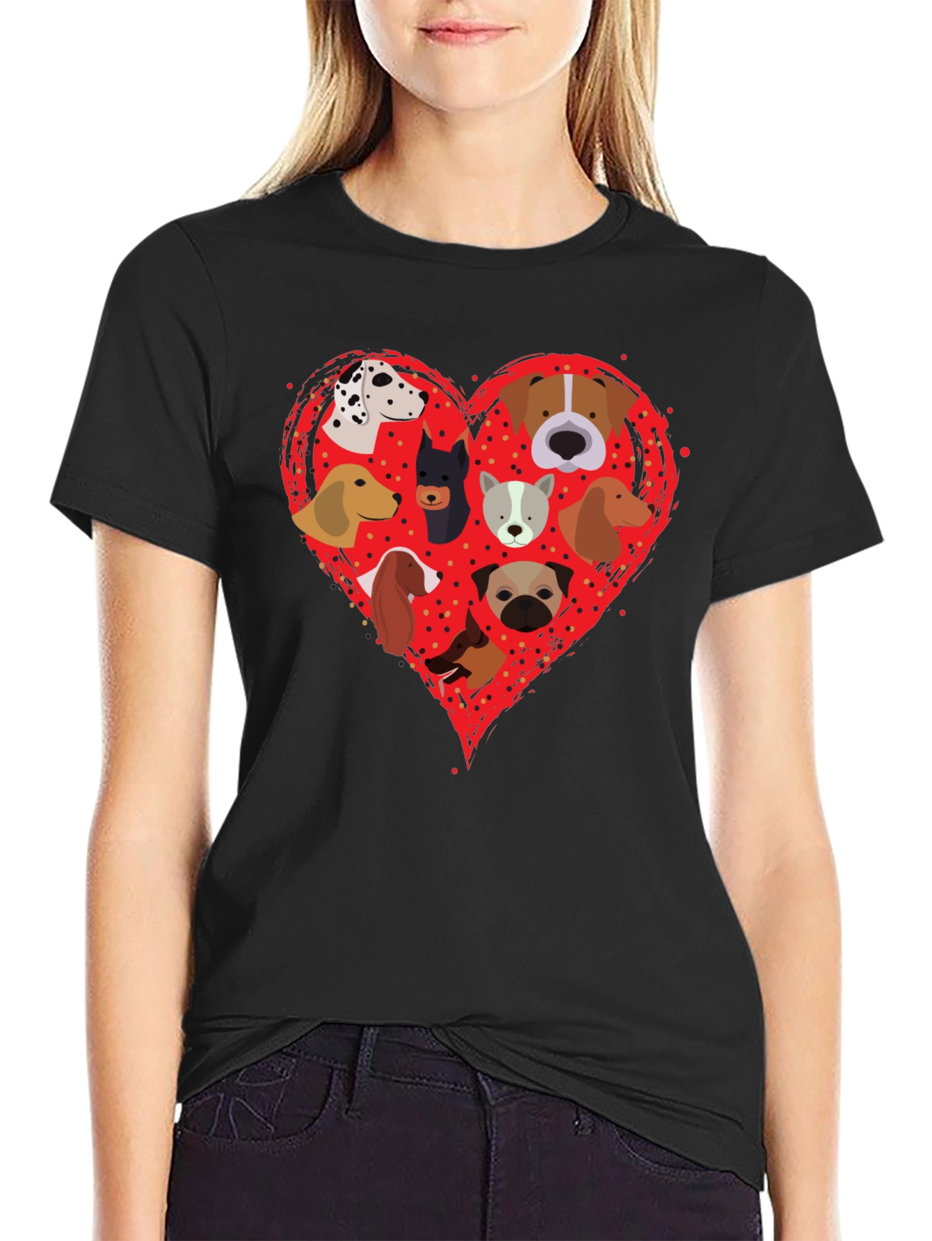 Dog Breed Heart Graphic T-Shirt