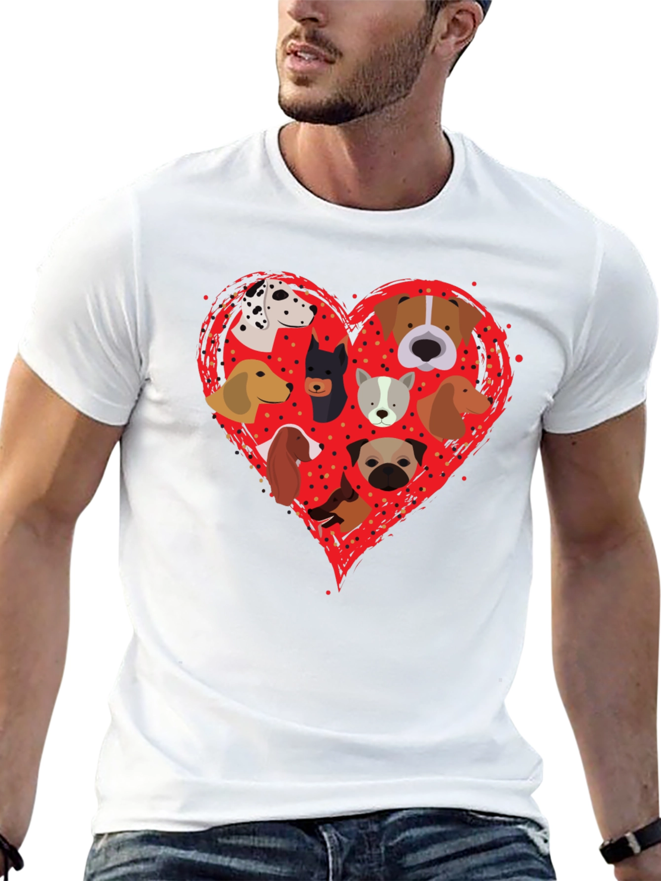 Dog Breed Heart Graphic T-Shirt