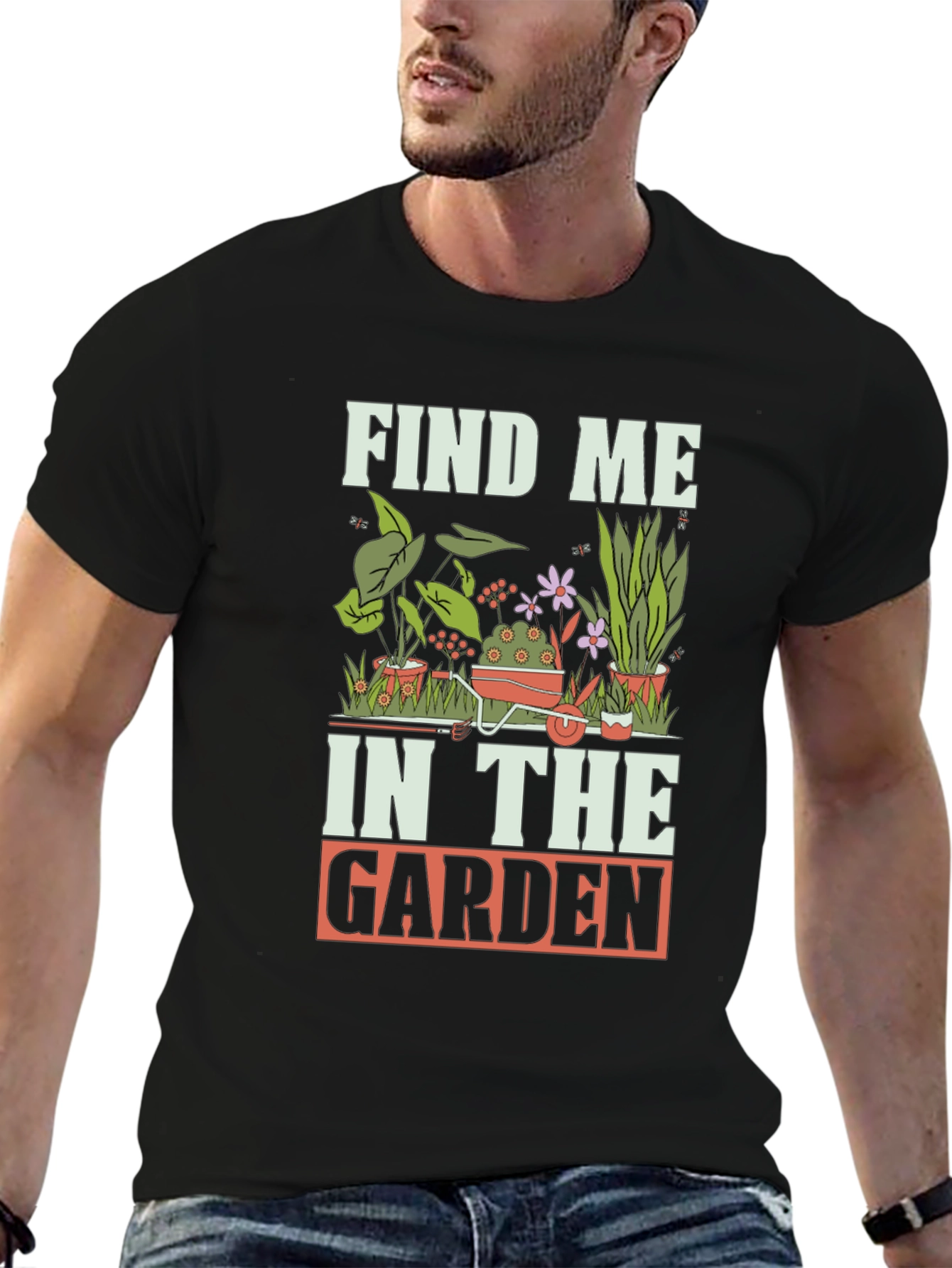 Find Me In The Garden Black T-Shirt