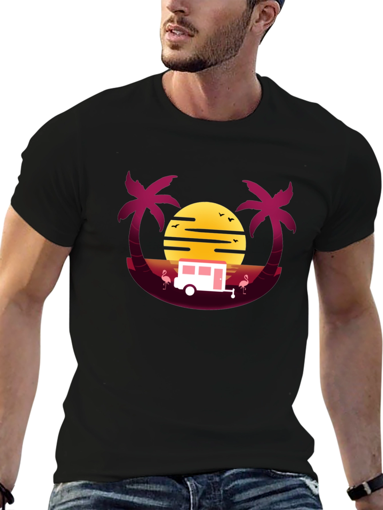 Retro Sunset Camper T-Shirt