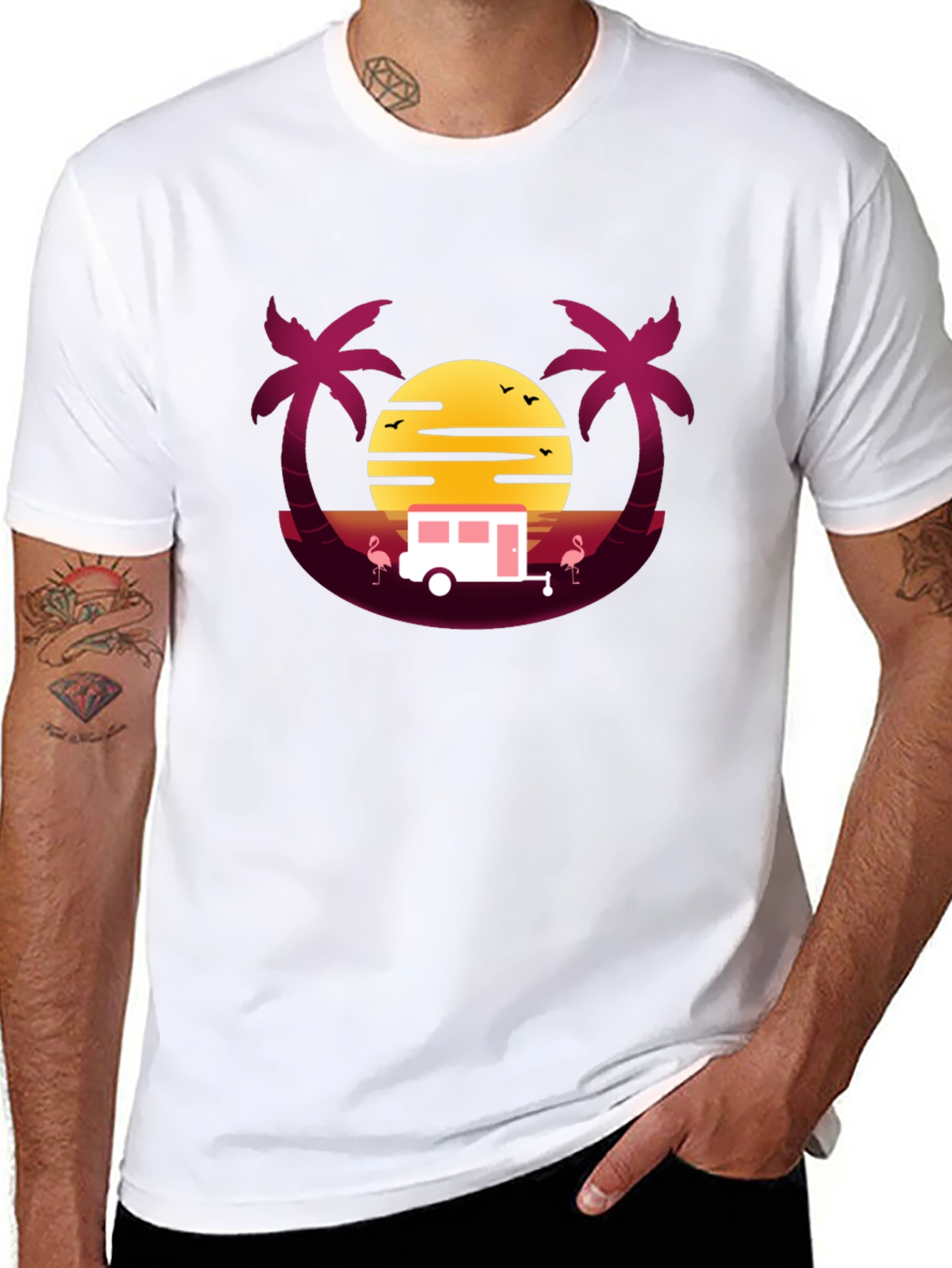 Retro Sunset Camper T-Shirt