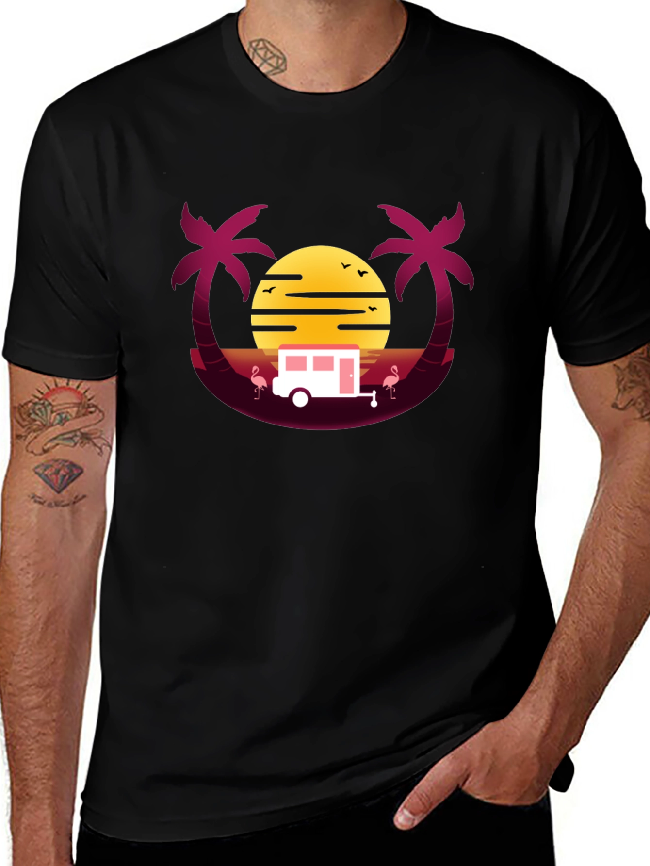 Retro Sunset Camper T-Shirt