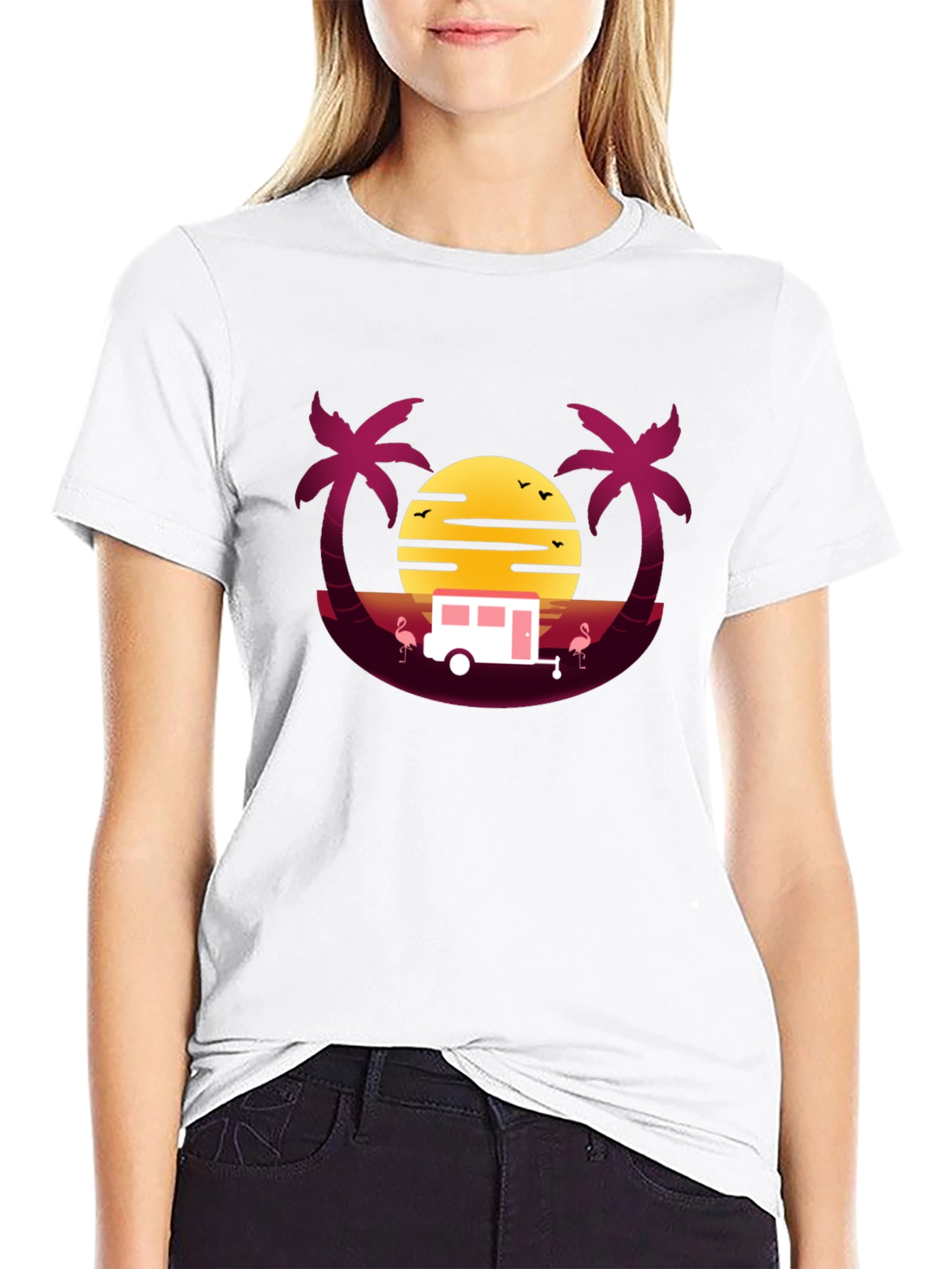 Retro Sunset Camper T-Shirt