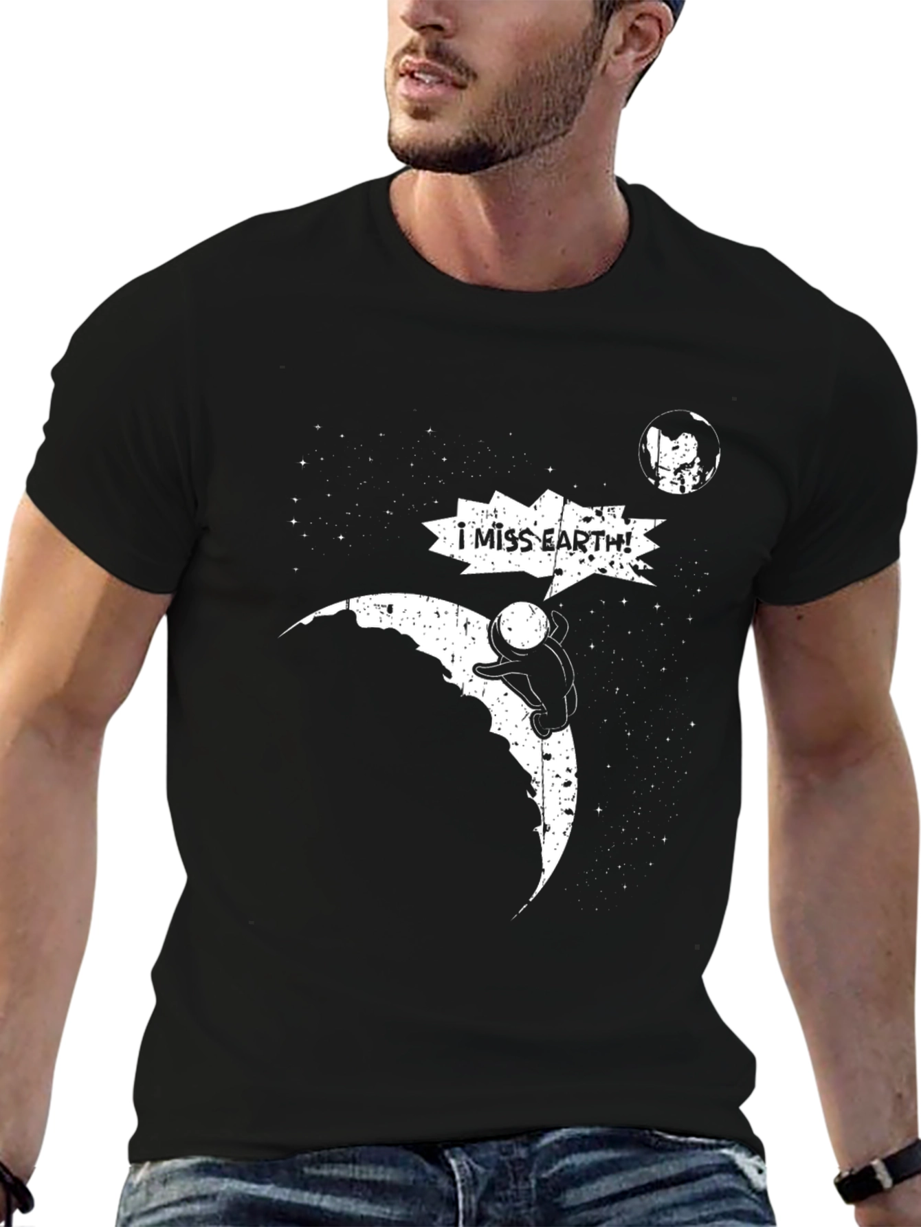 I Miss Earth Graphic T-Shirt - Black Cotton Tee