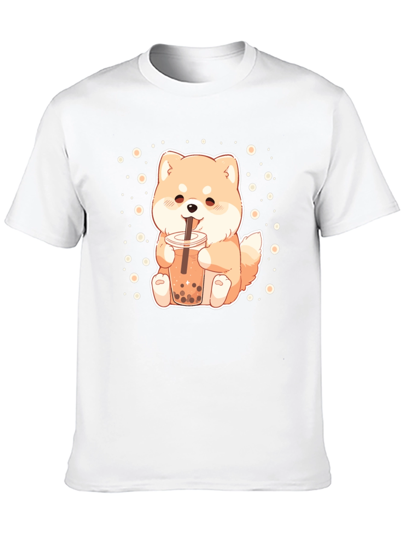 Cute Shiba Inu Boba Tea Graphic T-Shirt