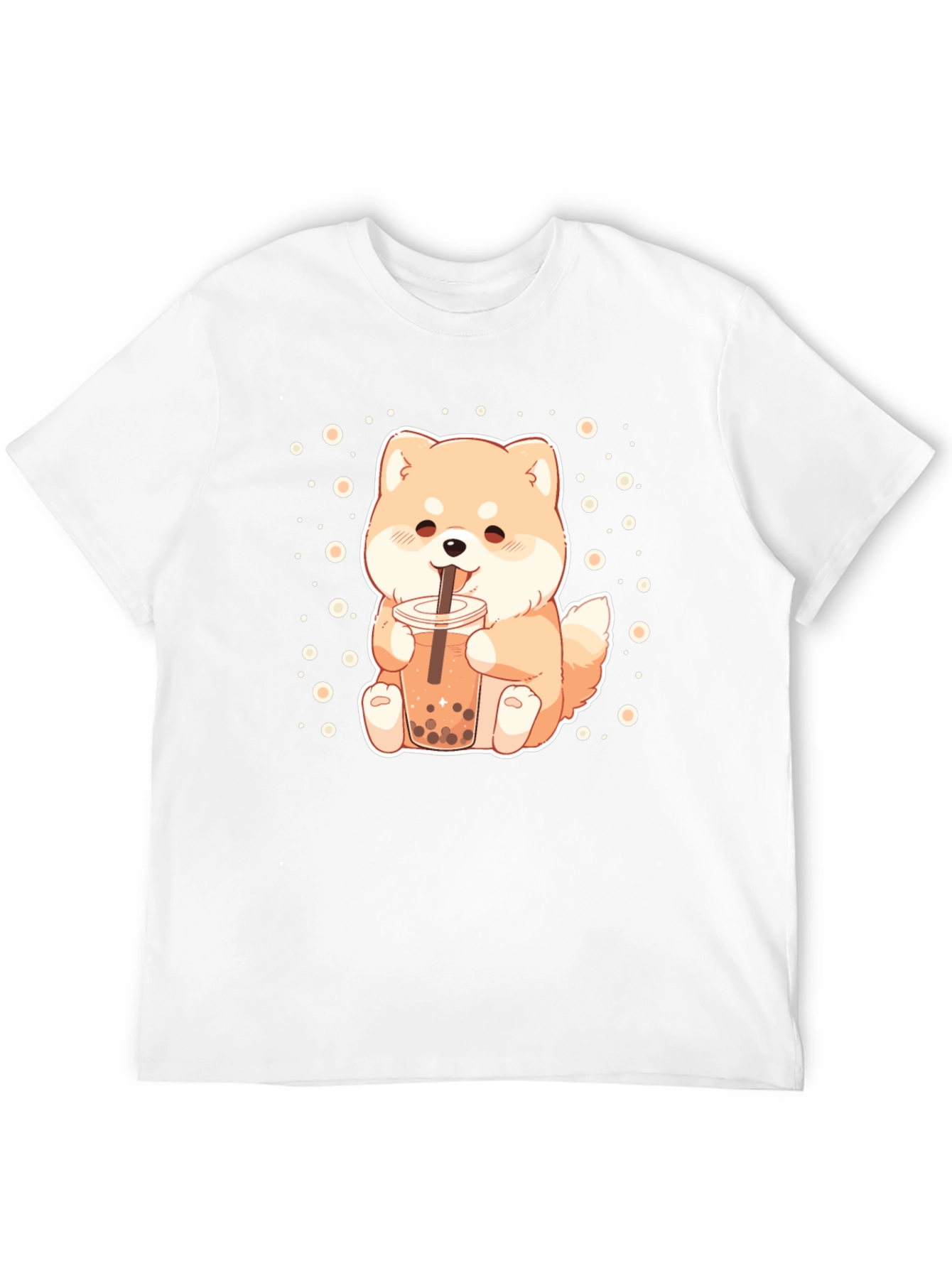 Cute Shiba Inu Boba Tea Graphic T-Shirt