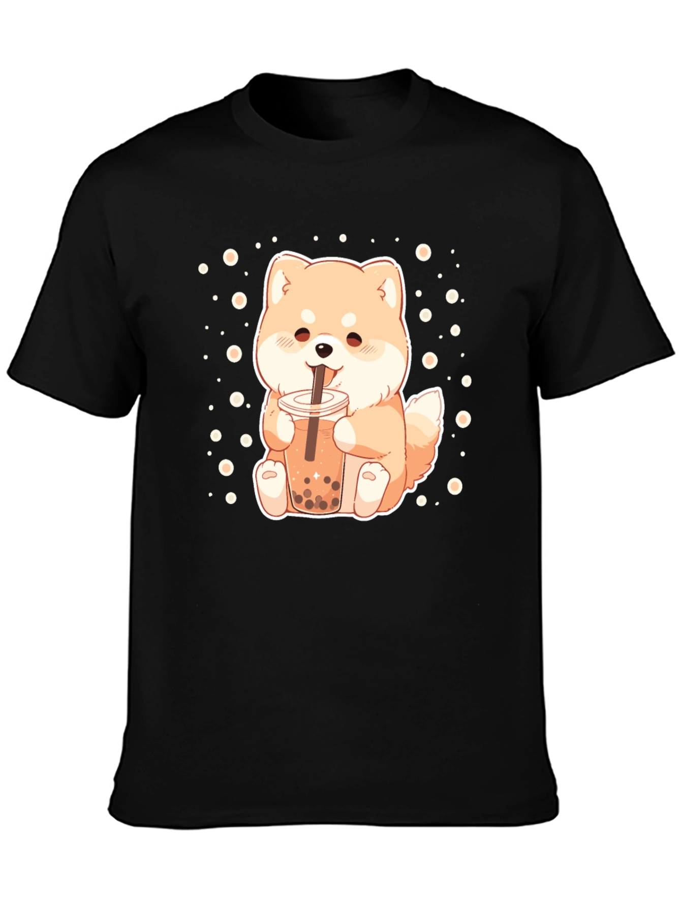 Cute Shiba Inu Boba Tea Graphic T-Shirt
