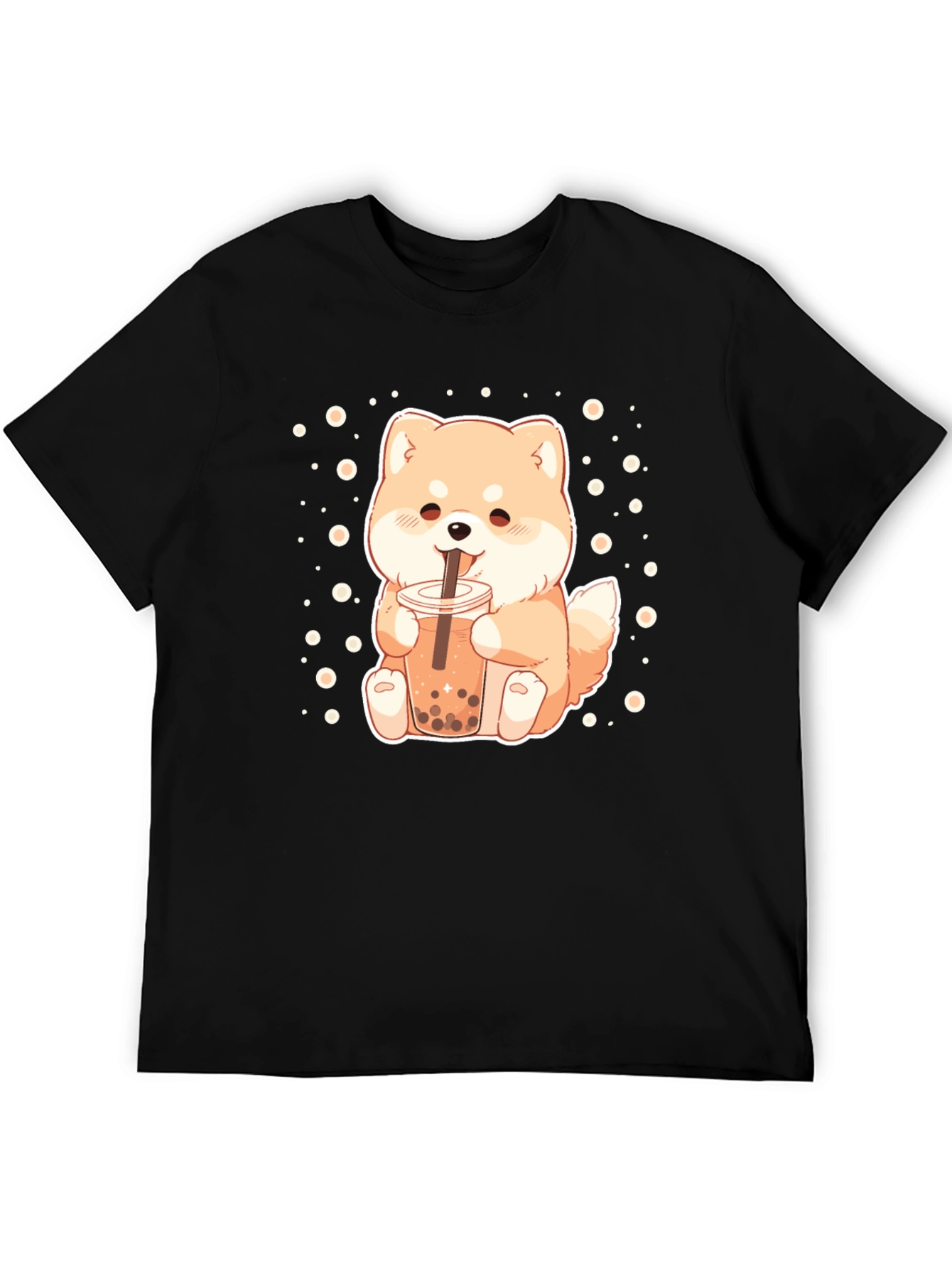Cute Shiba Inu Boba Tea Graphic T-Shirt