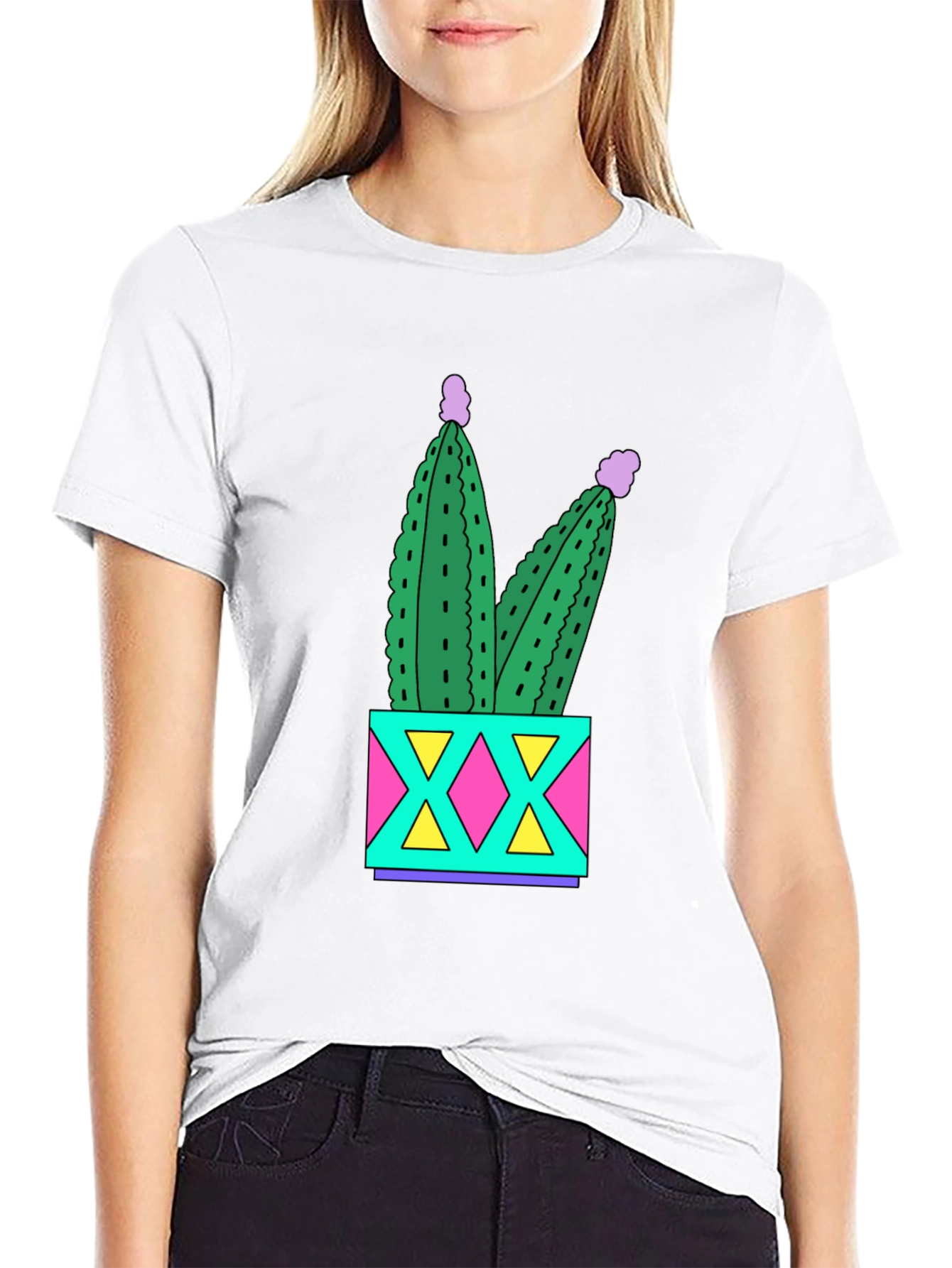 Fun Cactus T-Shirt - Black Cotton Graphic Tee