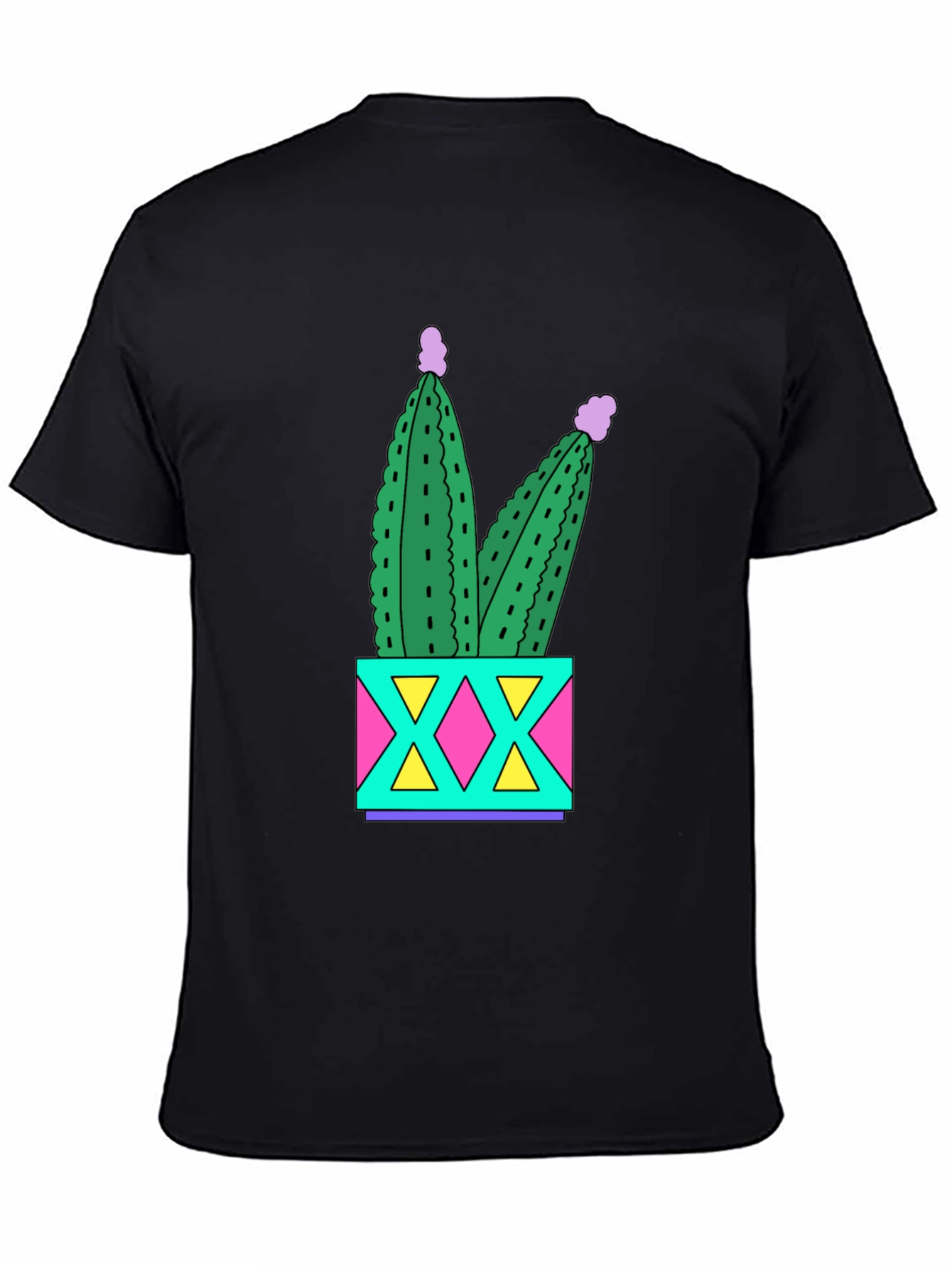 Fun Cactus T-Shirt - Black Cotton Graphic Tee