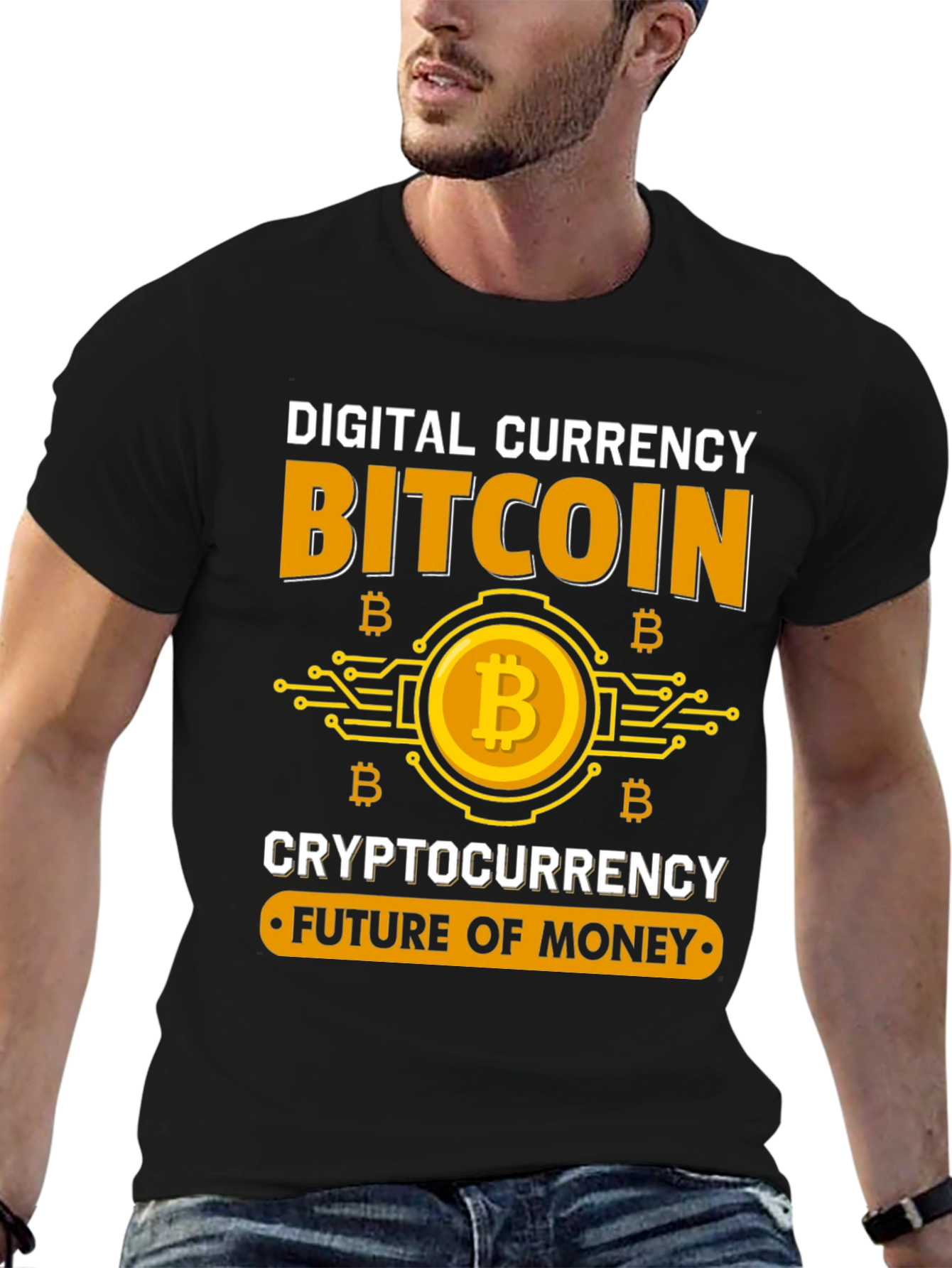 Bitcoin Cryptocurrency Future of Money Black T-Shirt