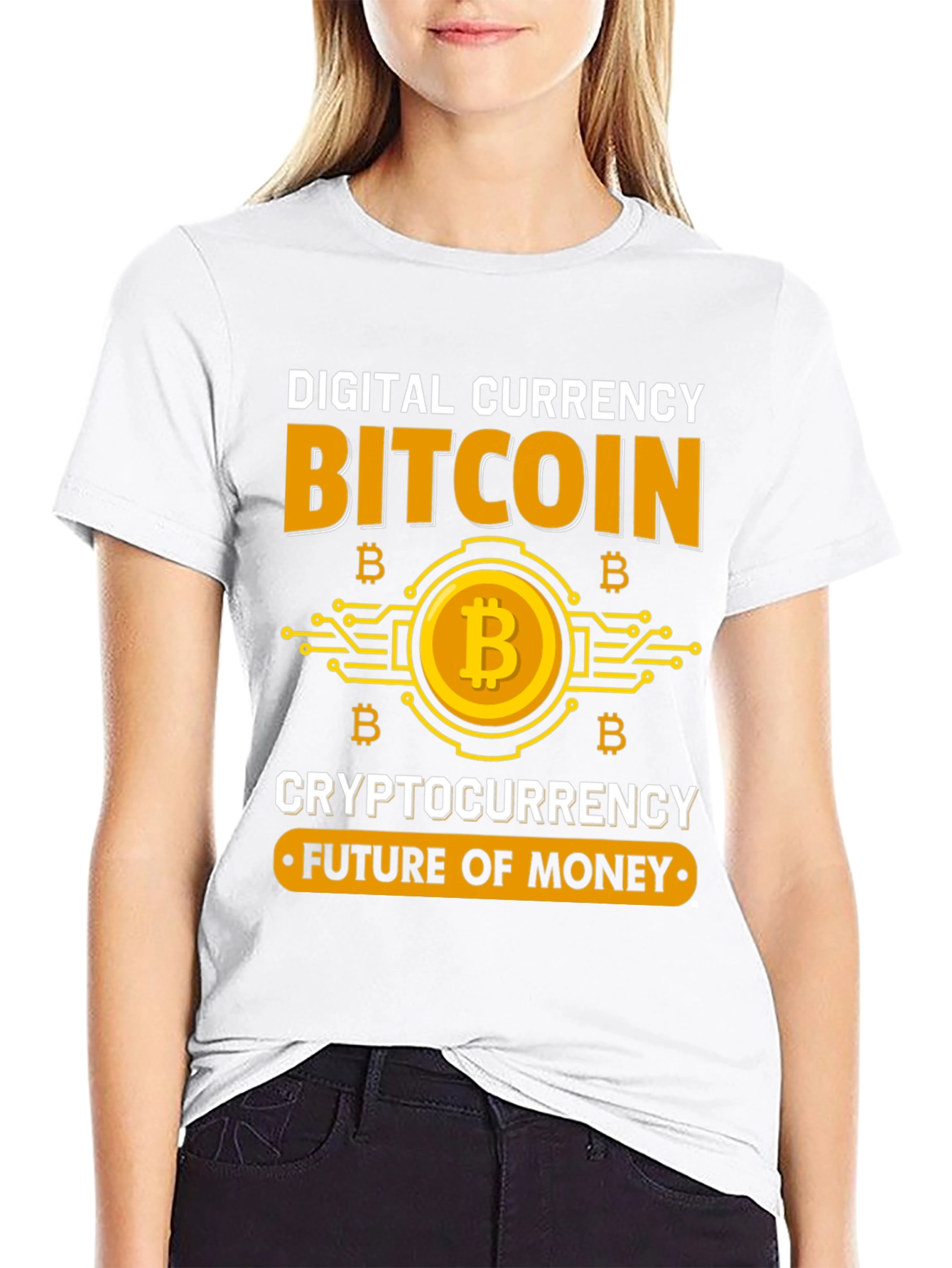 Bitcoin Cryptocurrency Future of Money Black T-Shirt