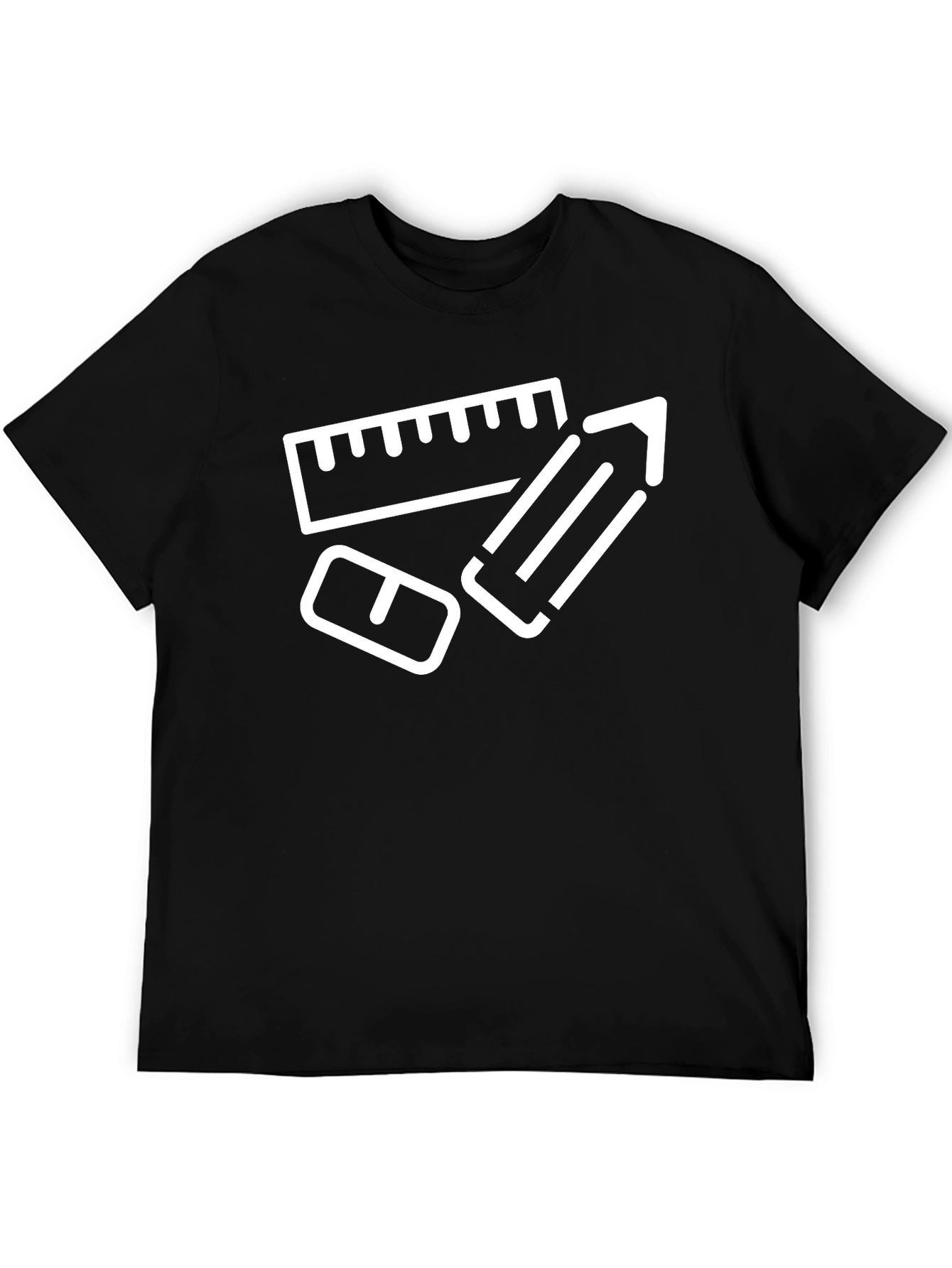 Drafting Tools Graphic Tee - Black Cotton T-Shirt