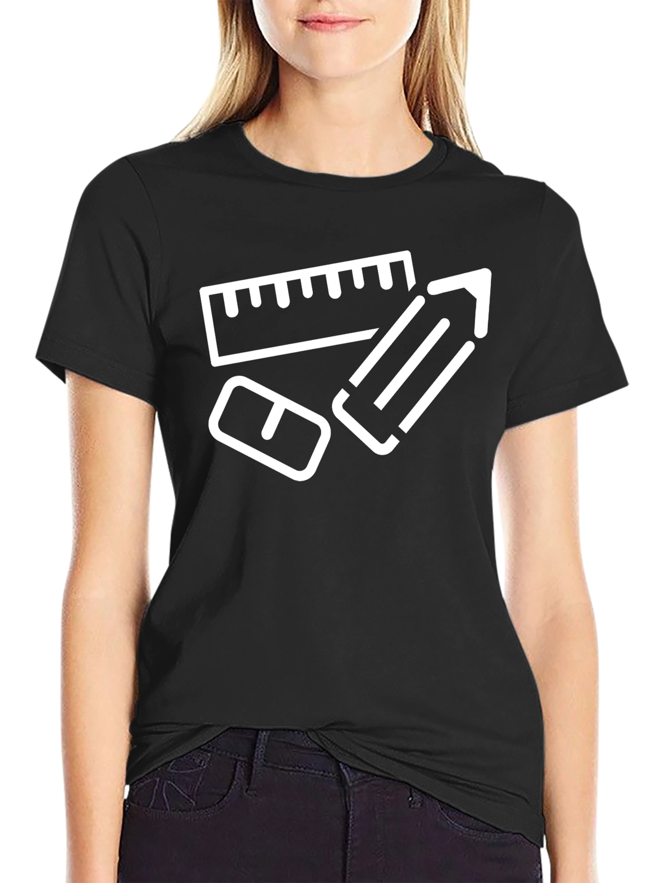 Drafting Tools Graphic Tee - Black Cotton T-Shirt