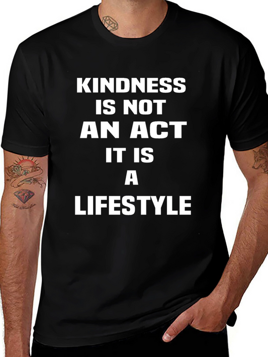 Kindness Lifestyle T-Shirt - Black Crew Neck