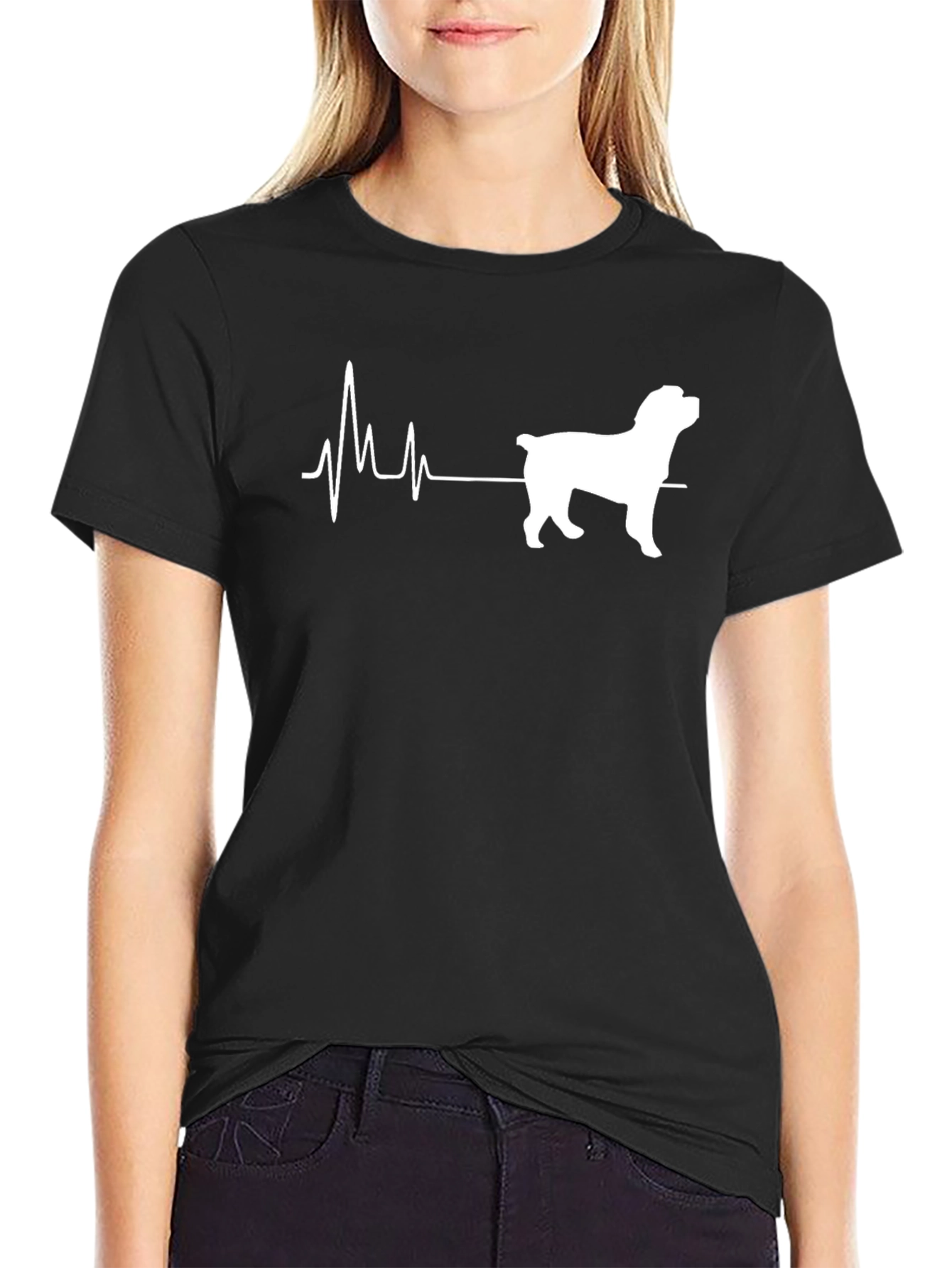Rottweiler Heartbeat T-Shirt - Dog Lover Tee