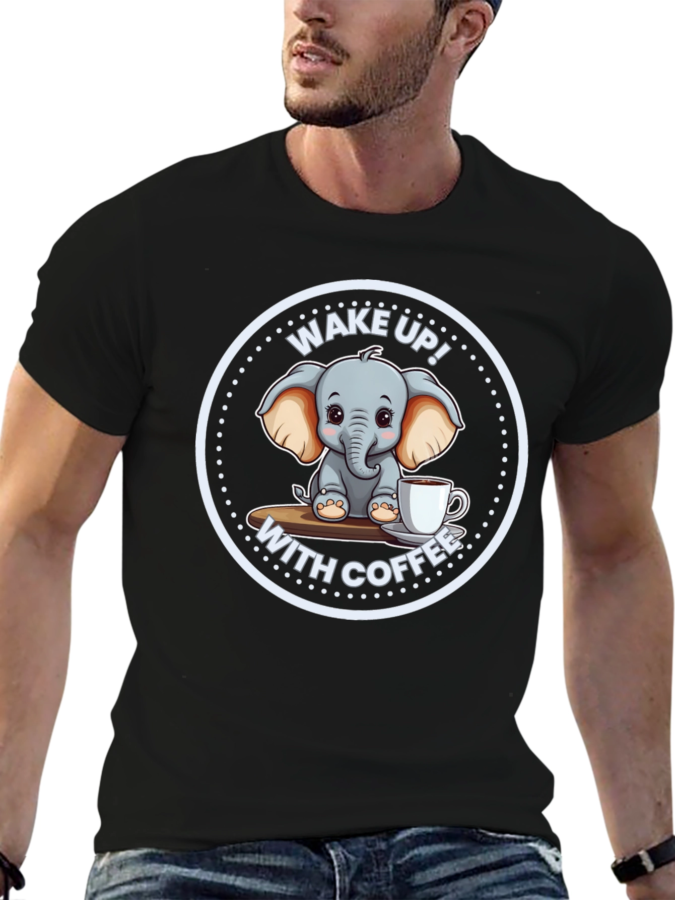 Cute Elephant Coffee T-Shirt