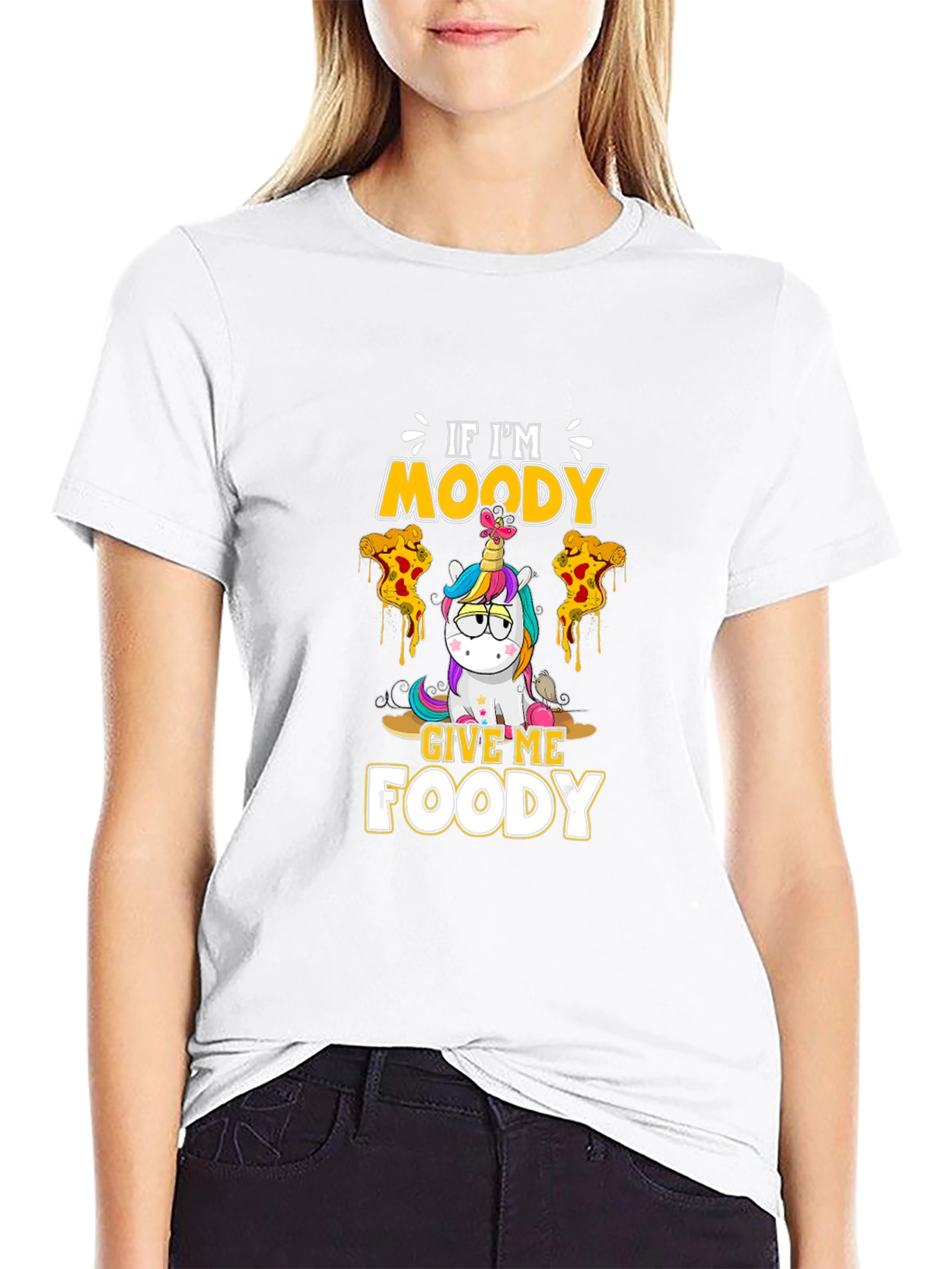 Moody Foody Unicorn Black T-Shirt