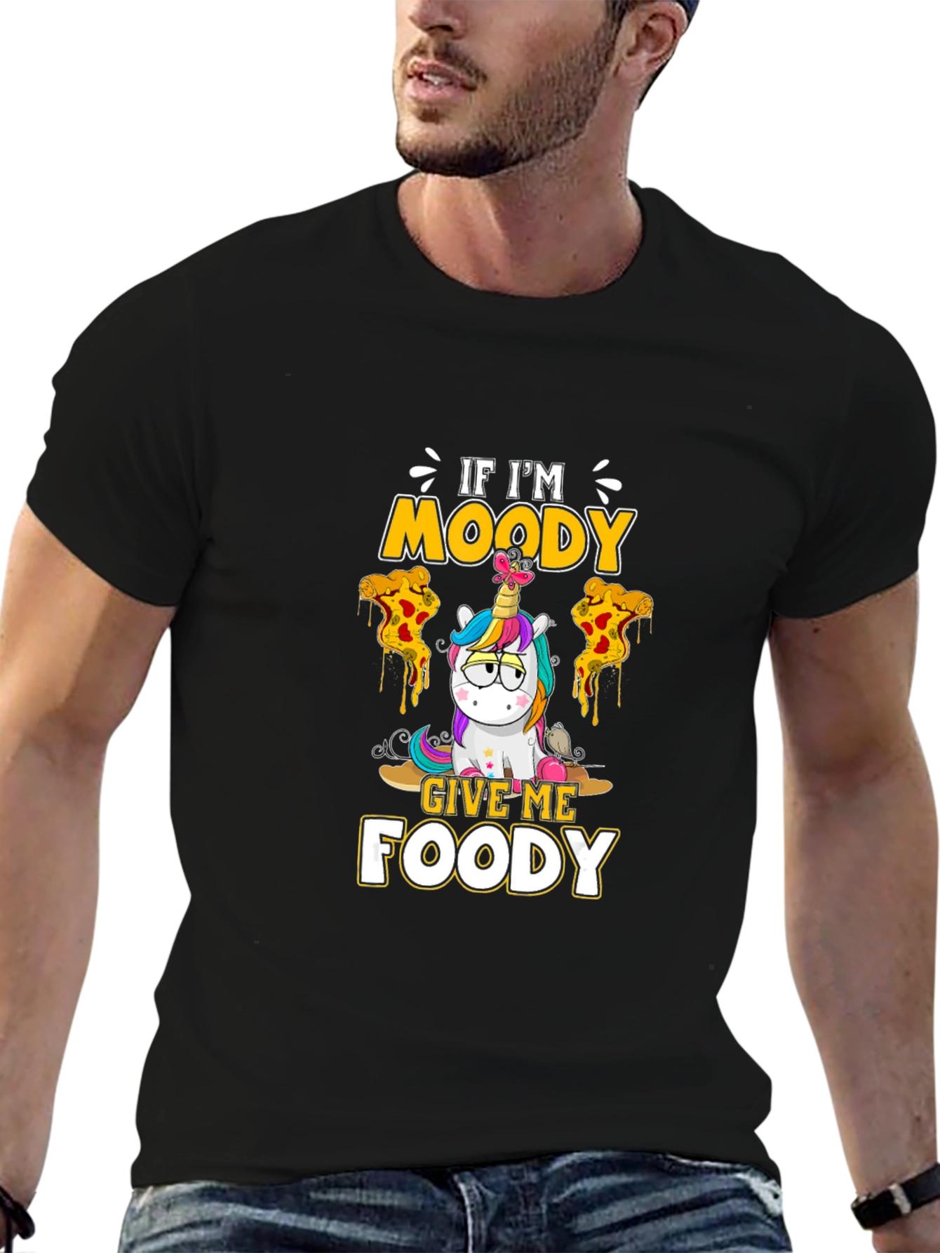 Moody Foody Unicorn Black T-Shirt