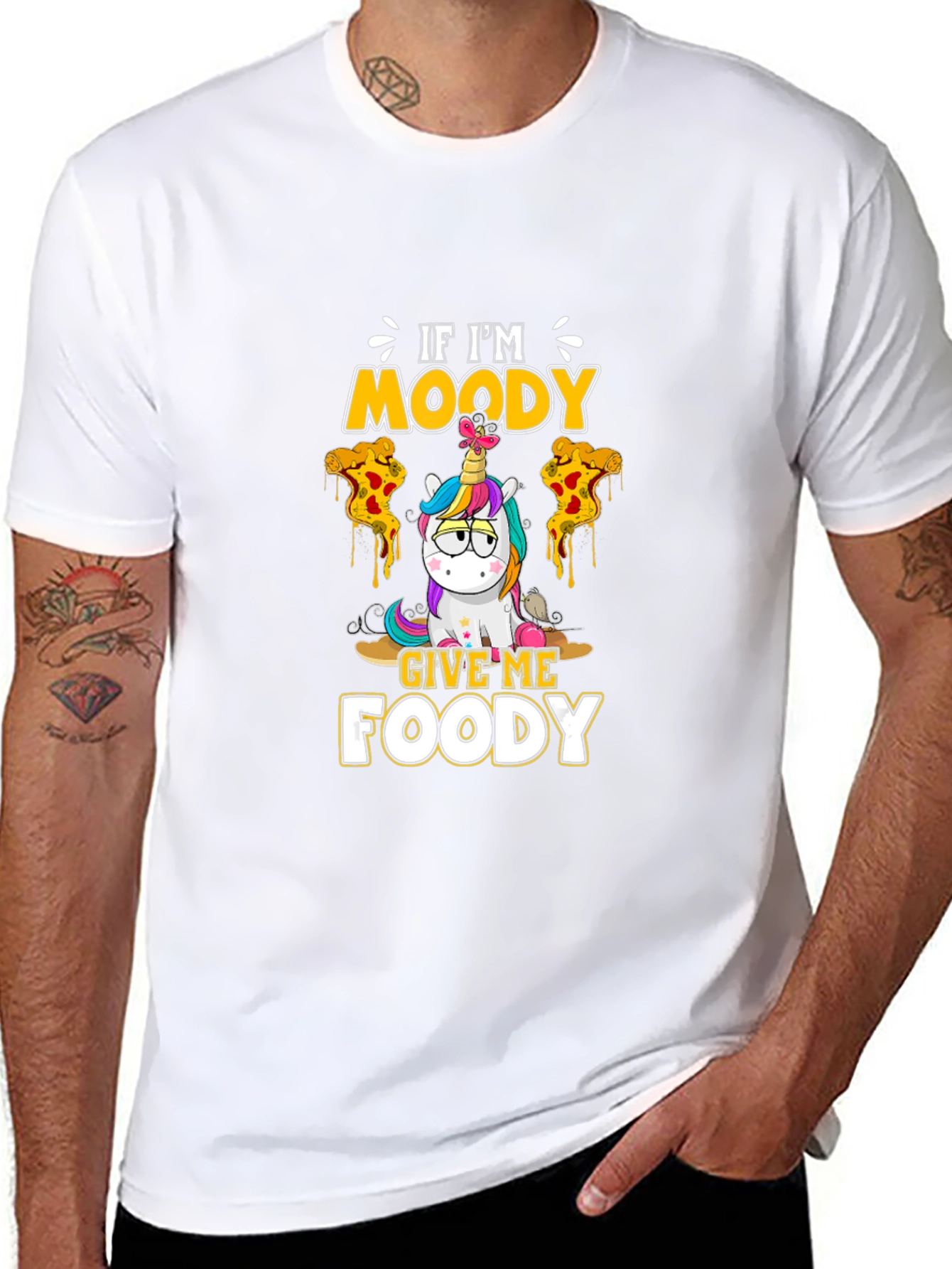 Moody Foody Unicorn Black T-Shirt