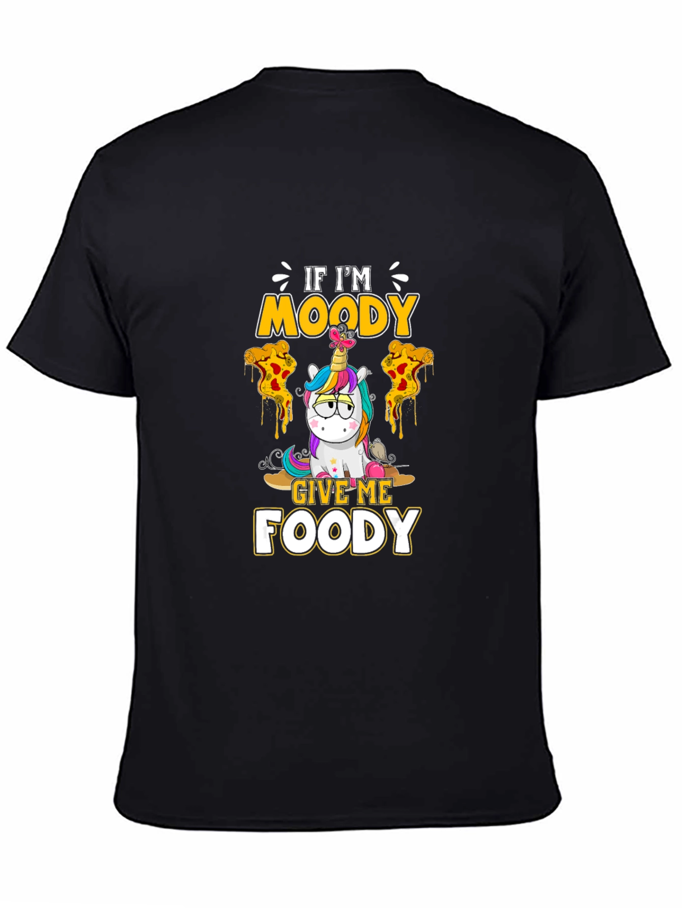 Moody Foody Unicorn Black T-Shirt