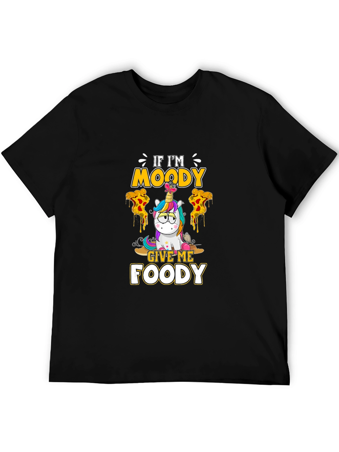 Moody Foody Unicorn Black T-Shirt