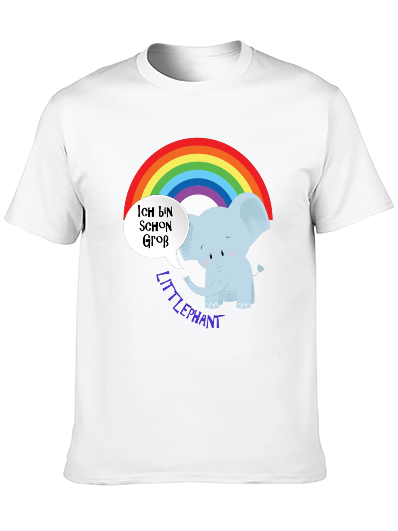 Cute Elephant Rainbow T-Shirt - Little Elephant Design